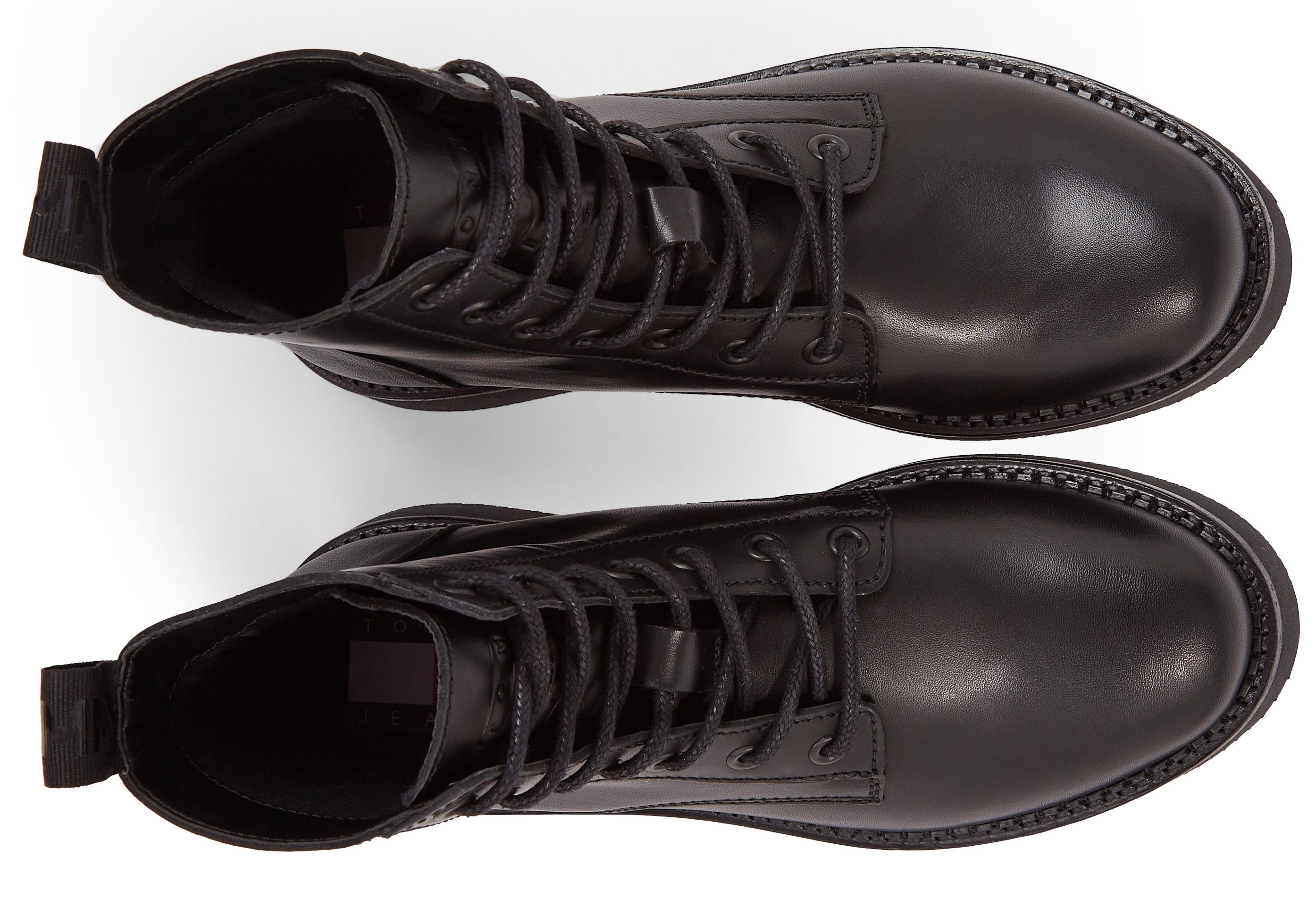 TOMMY JEANS Hoge veterschoenen TJW LACE UP FLAT BOOT met logo aan de aantrekband