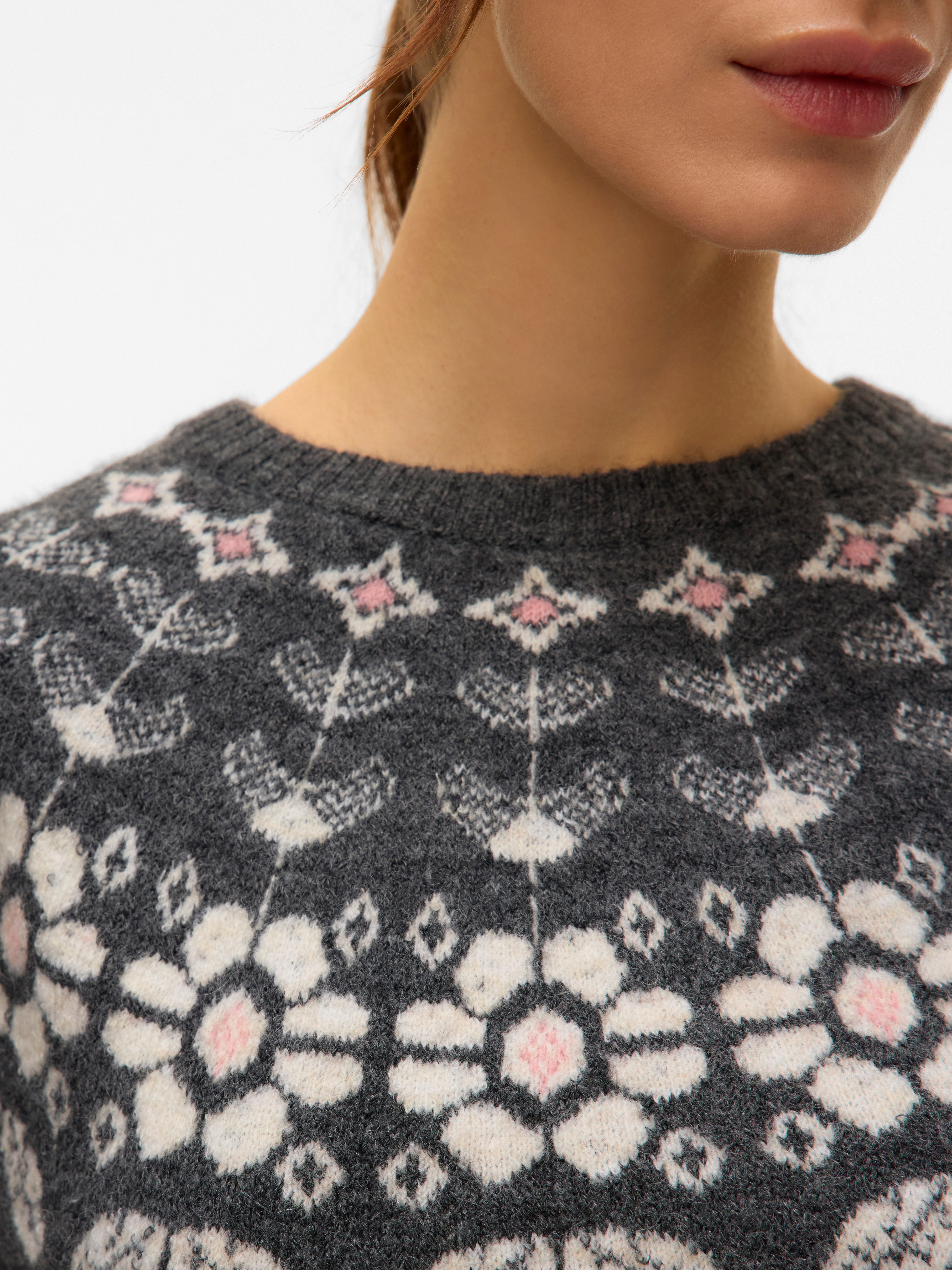 Vero Moda Gebreide trui VMSIMONE LS NORDIC PULLOVER GA REP BOO