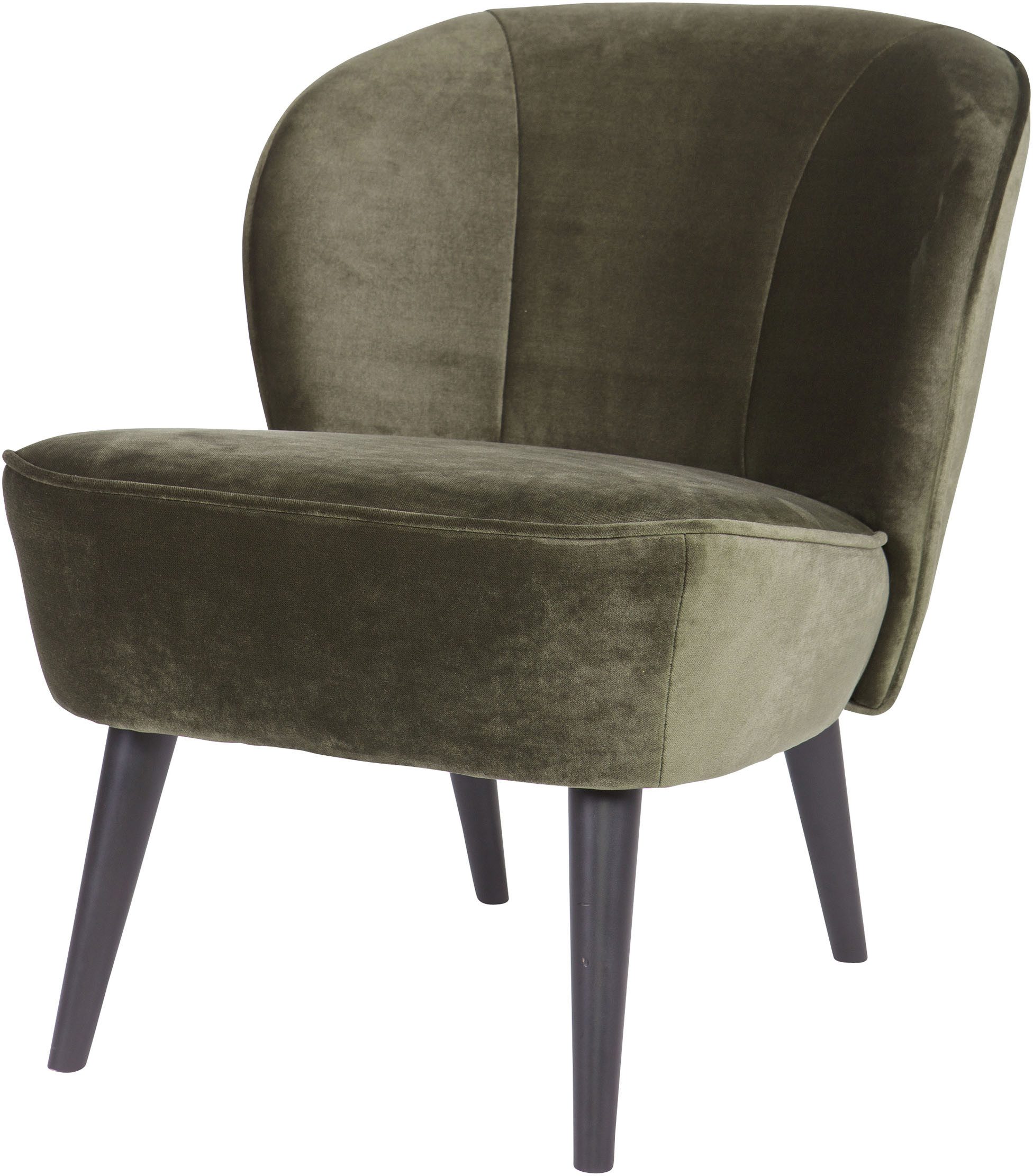 WOOOD Fauteuil Sara zacht gepolsterd, 4-poots frame, h 71 cm x b 59 cm