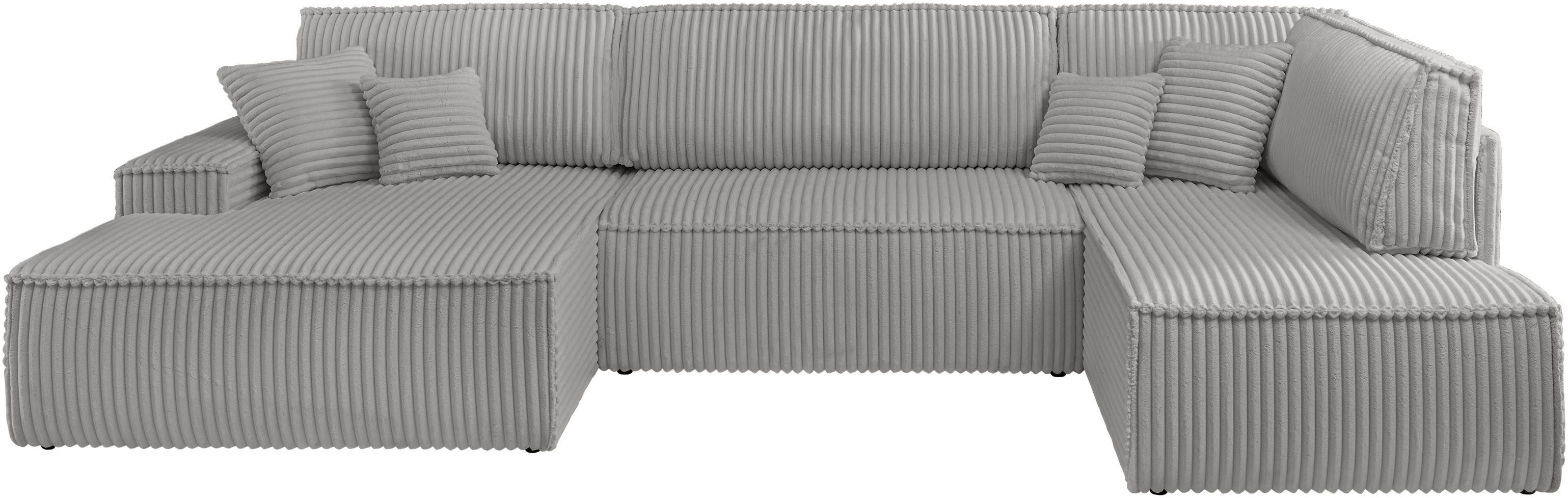 andas Zithoek FINNLEY U-model XXL 329 cm, bedbank, slaapfunctie m. bedkist