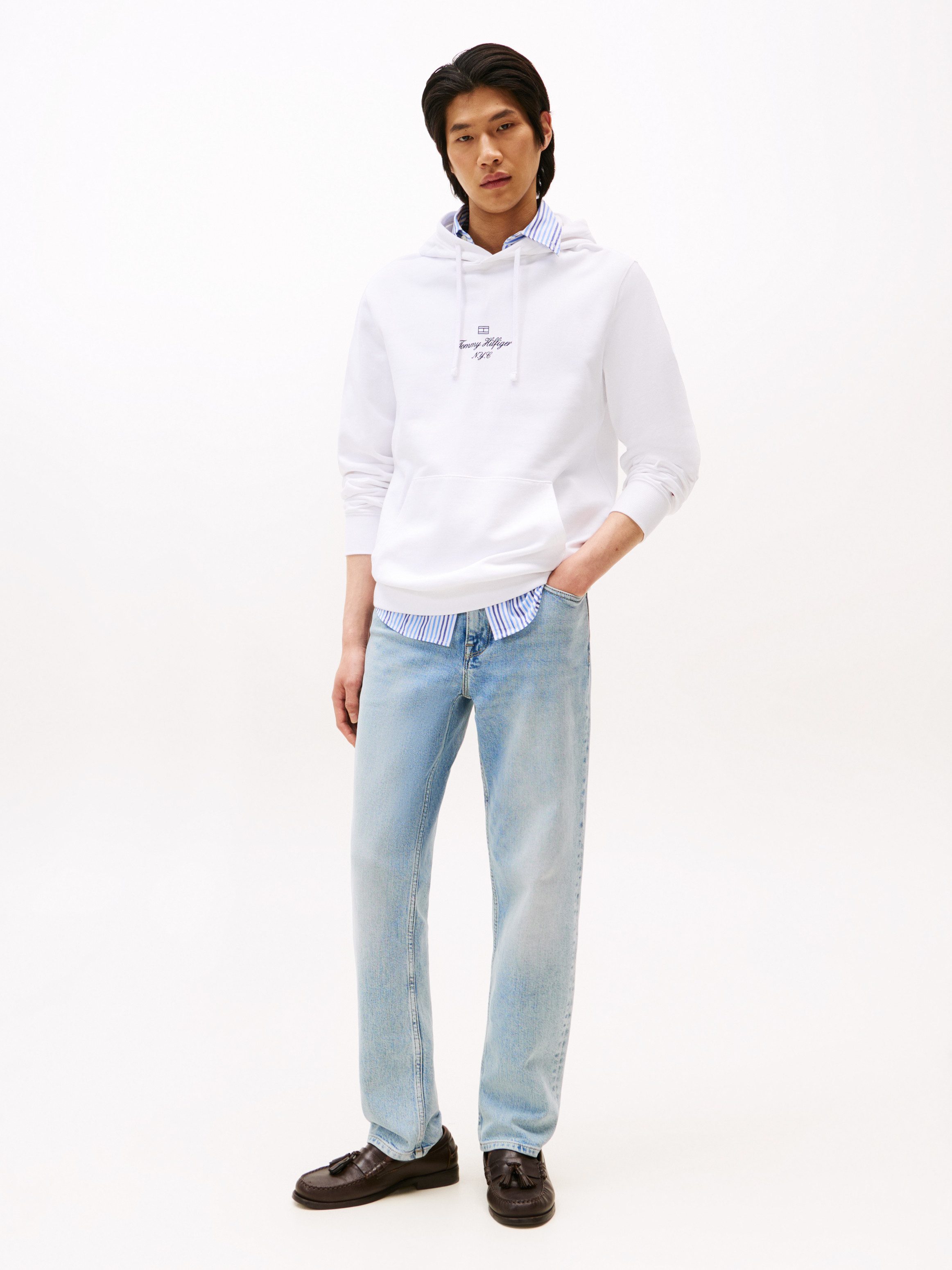 Tommy Hilfiger Hoodie OUTLINE FLAG SCRIPT HOODIE met contrastkleurig borduursel