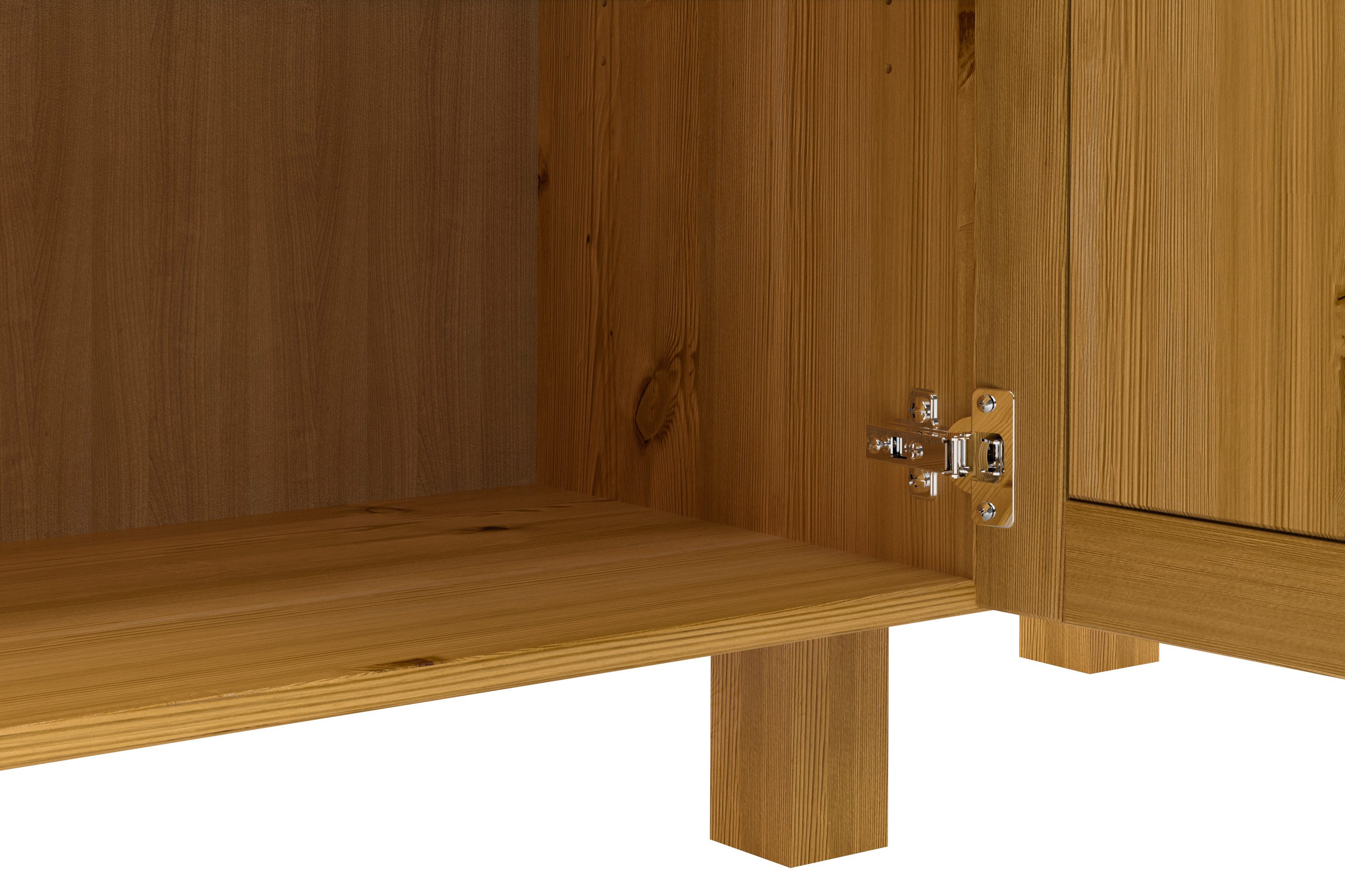 Home affaire Sidetable Alby2 Met 3 deuren, 3 lades en metalen grepen, breedte 125 cm
