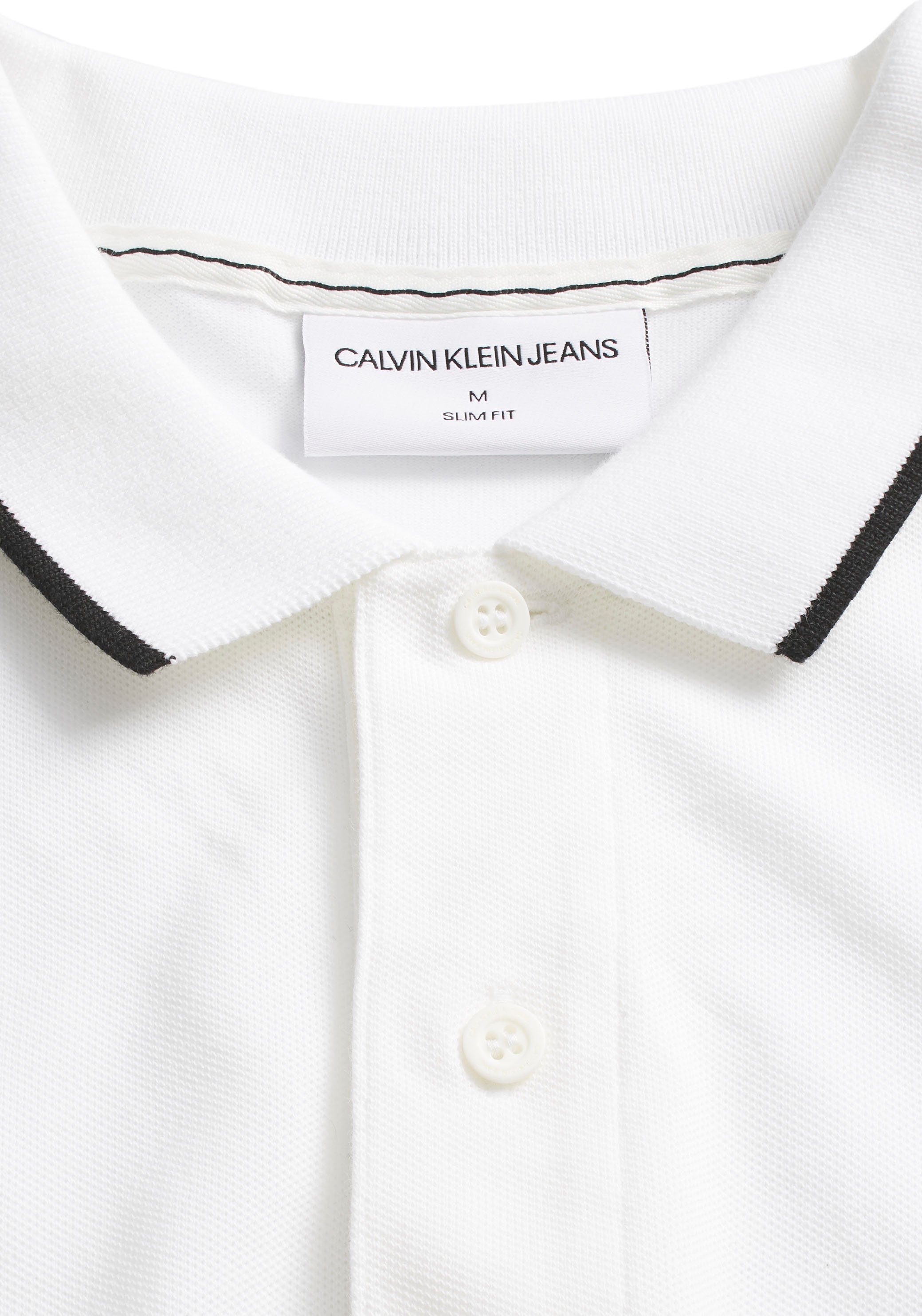 Calvin Klein Poloshirt TIPPING SLIM POLO met logo merklabel