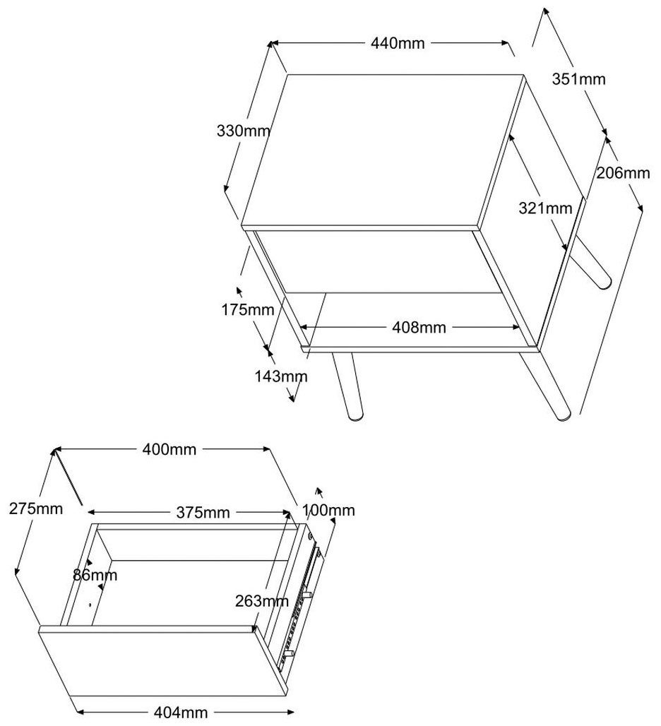 Parisot Tienerkamerset Aalborg 2 uittrekbaar rek aan het bed, veel opbergruimte, mooie uitstraling (set, 4-delig)