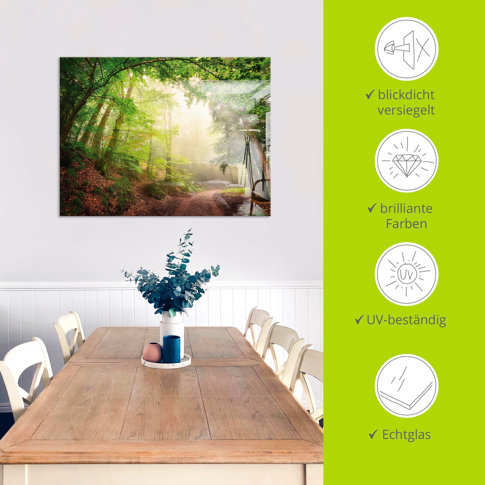 Artland Print op glas Natuurlijke bogen door bomen