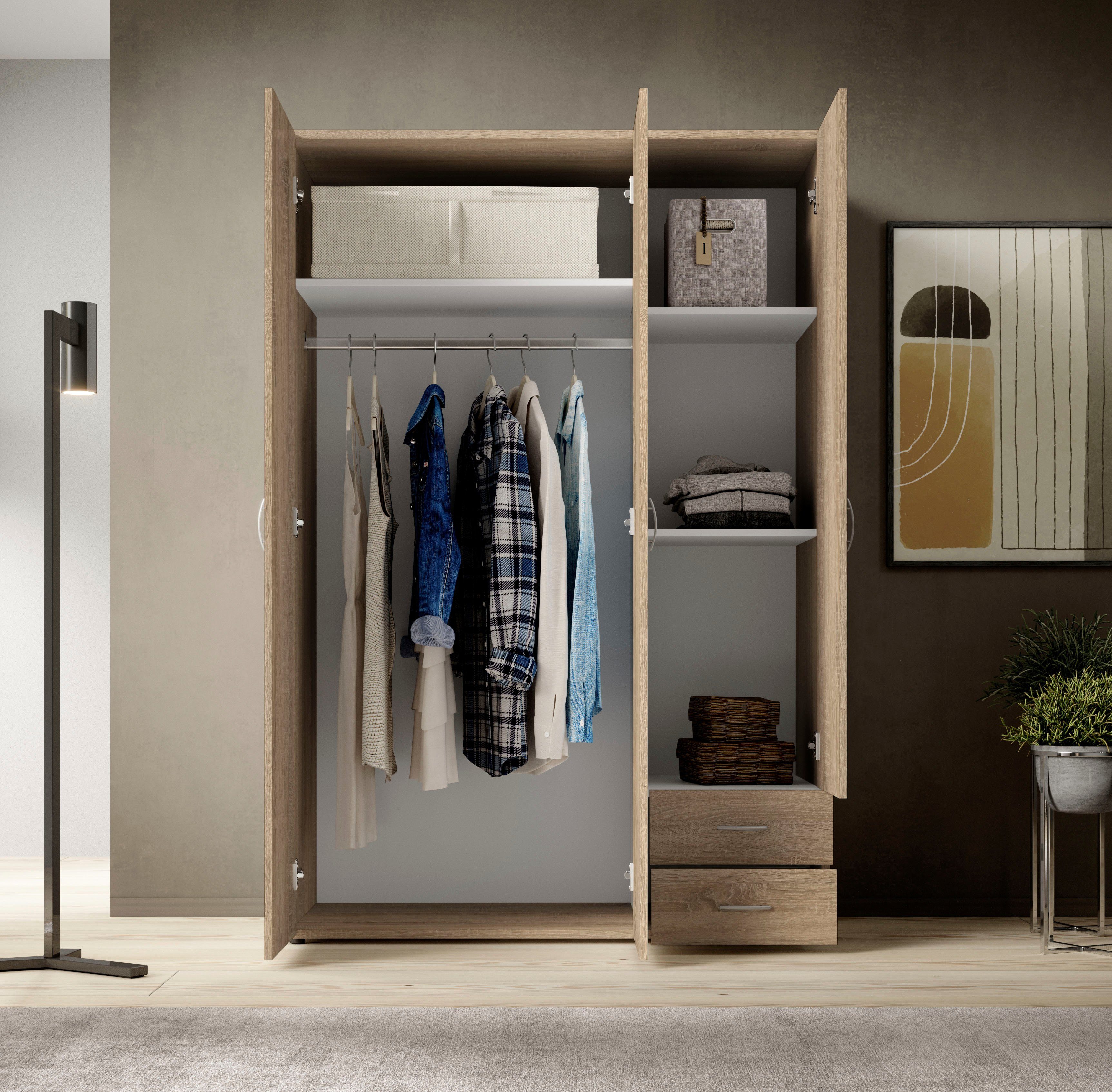 Schlafkontor Draaideurkast Base kledingkast Joe garderobekast waskast bega kast slaapkamer bestseller in 3 breedtes en 2 kleuren