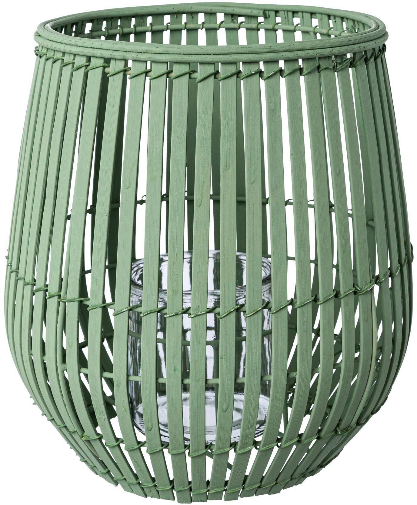 creativ home windlicht kerzenhalter bambus hoogte ca. 25 cm (1 stuk) groen