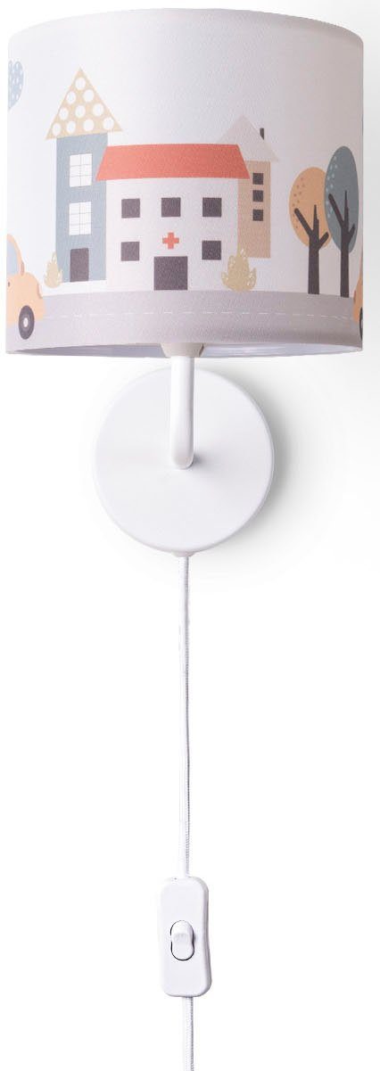 Paco Home Wandlamp Luca Capri Kinderkamer wandlamp kinder lamp binnen met auto straat brandweer