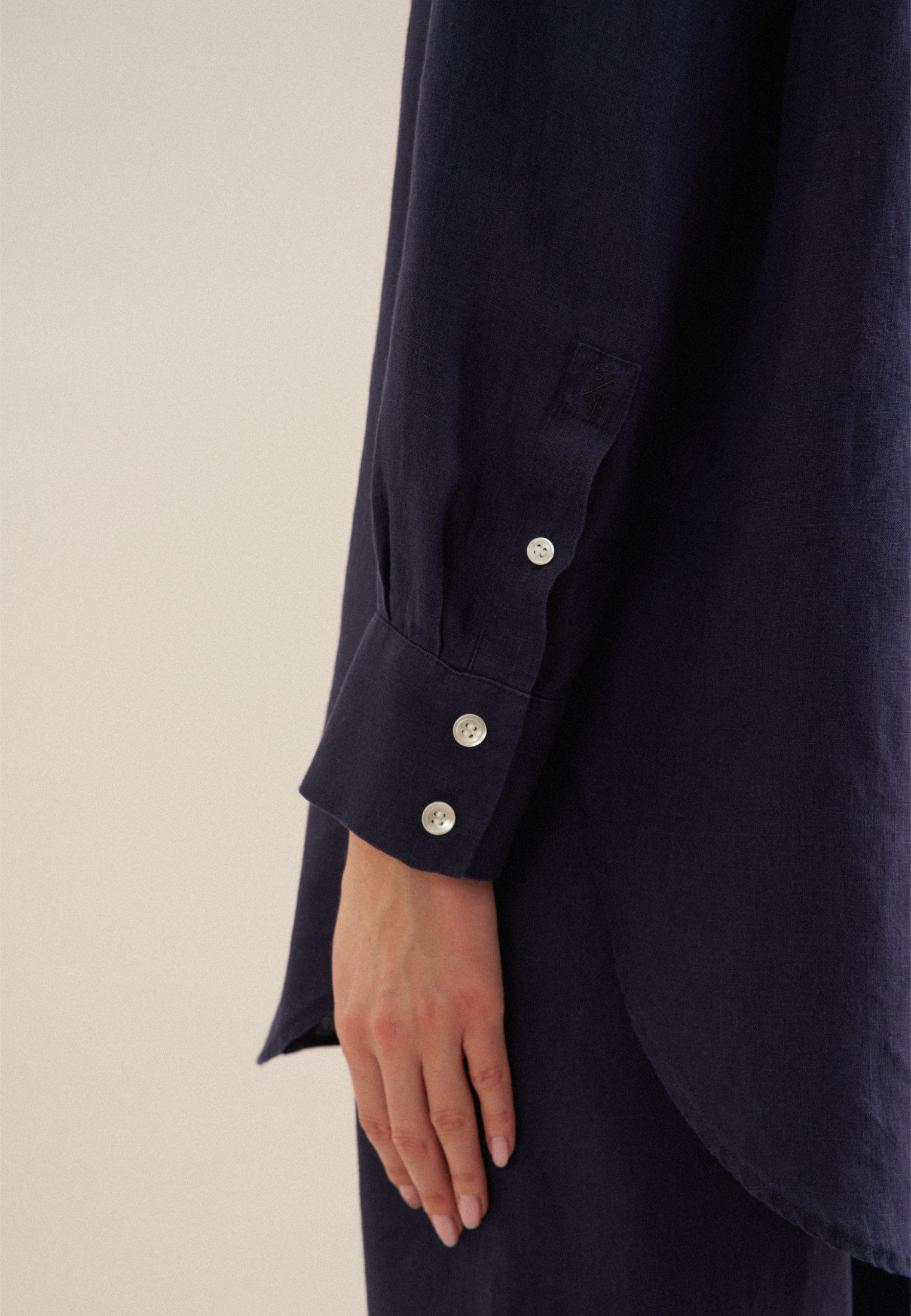 seidensticker Lange blouse Zwarte roos Lange mouwen kraag uni