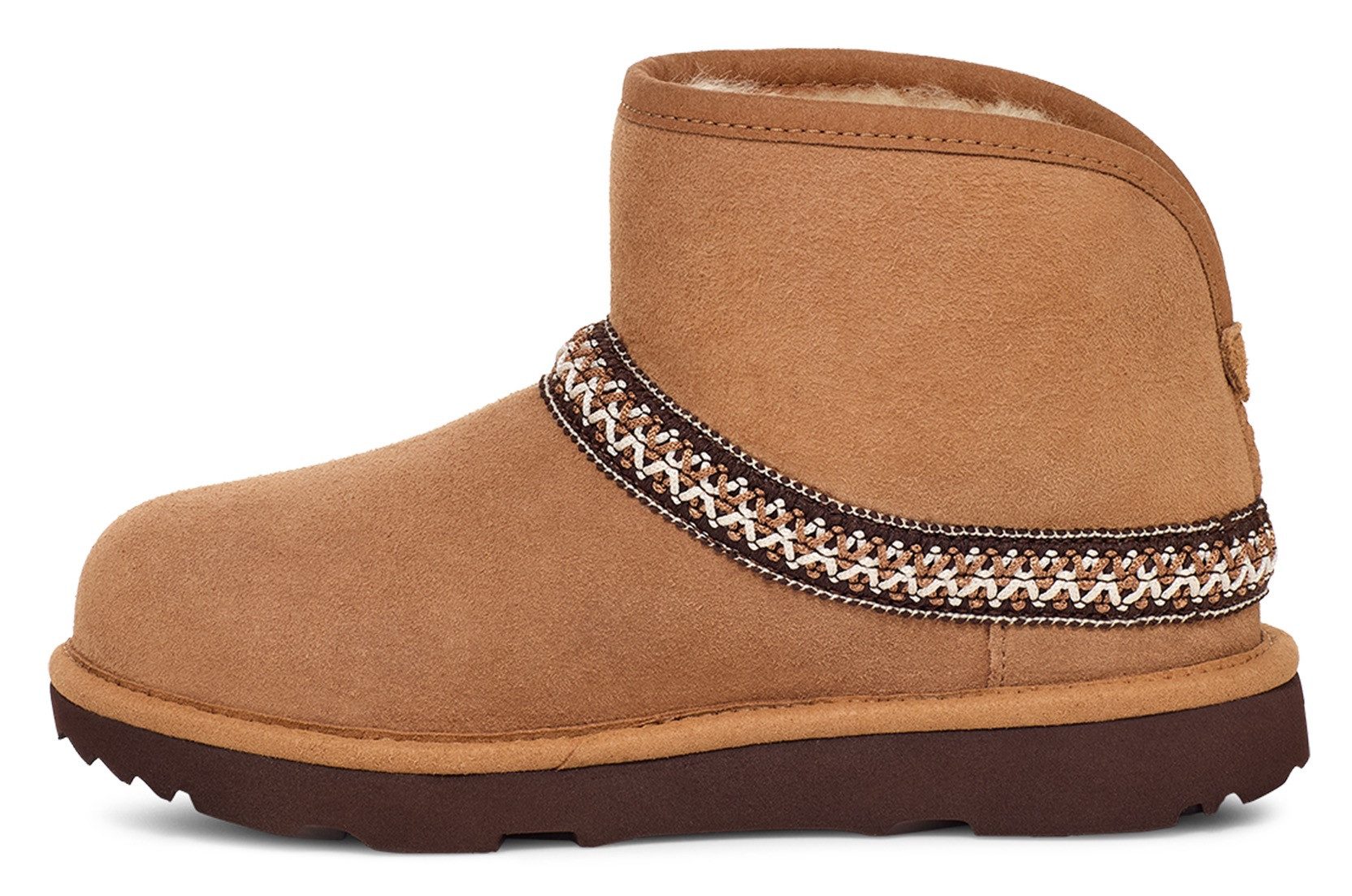 UGG Boots zonder sluiting CLASSIC MINI CRESCENT , instaplaarzen, hut schoen, winterschoen met lamsvelkraag