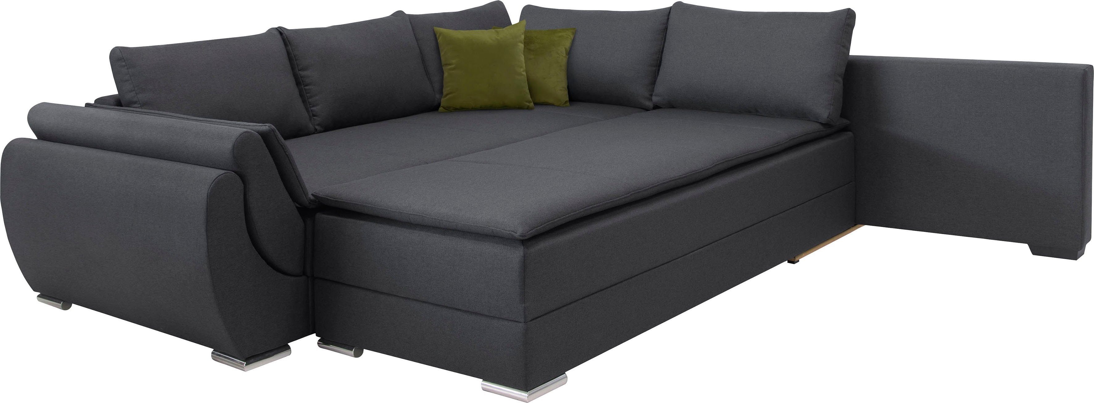 INOSIGN Hoekbank Göteborg met boxspring-slaapfunctie en bedkist, bedfunctie, topmatras