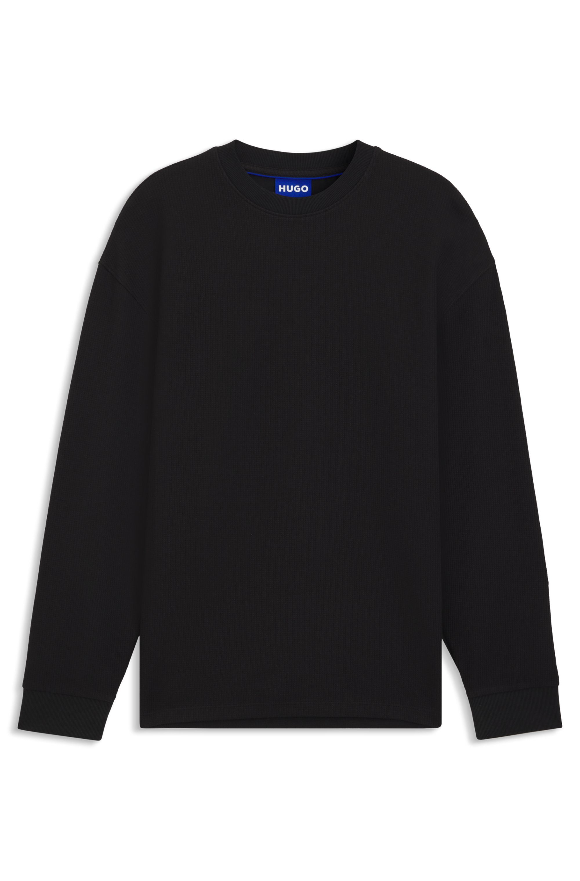 HUGO Blue Shirt met lange mouwen Nuwolo met logo-badge