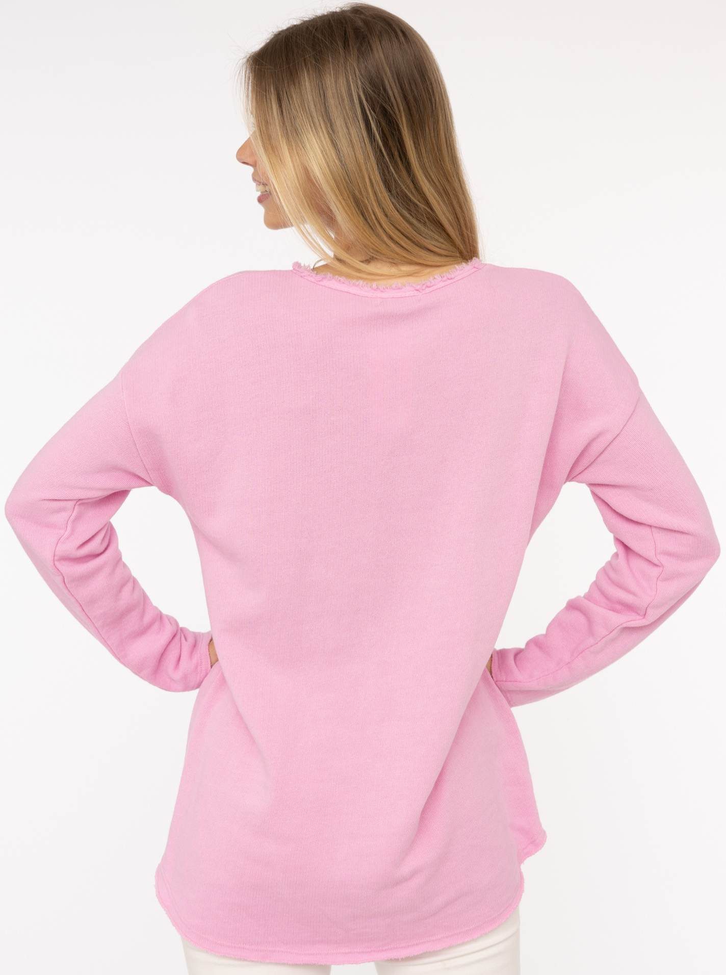 Zwillingsherz Sweater "Sea Sand Sun" Met grote flock-opschrift in opvallende kleur