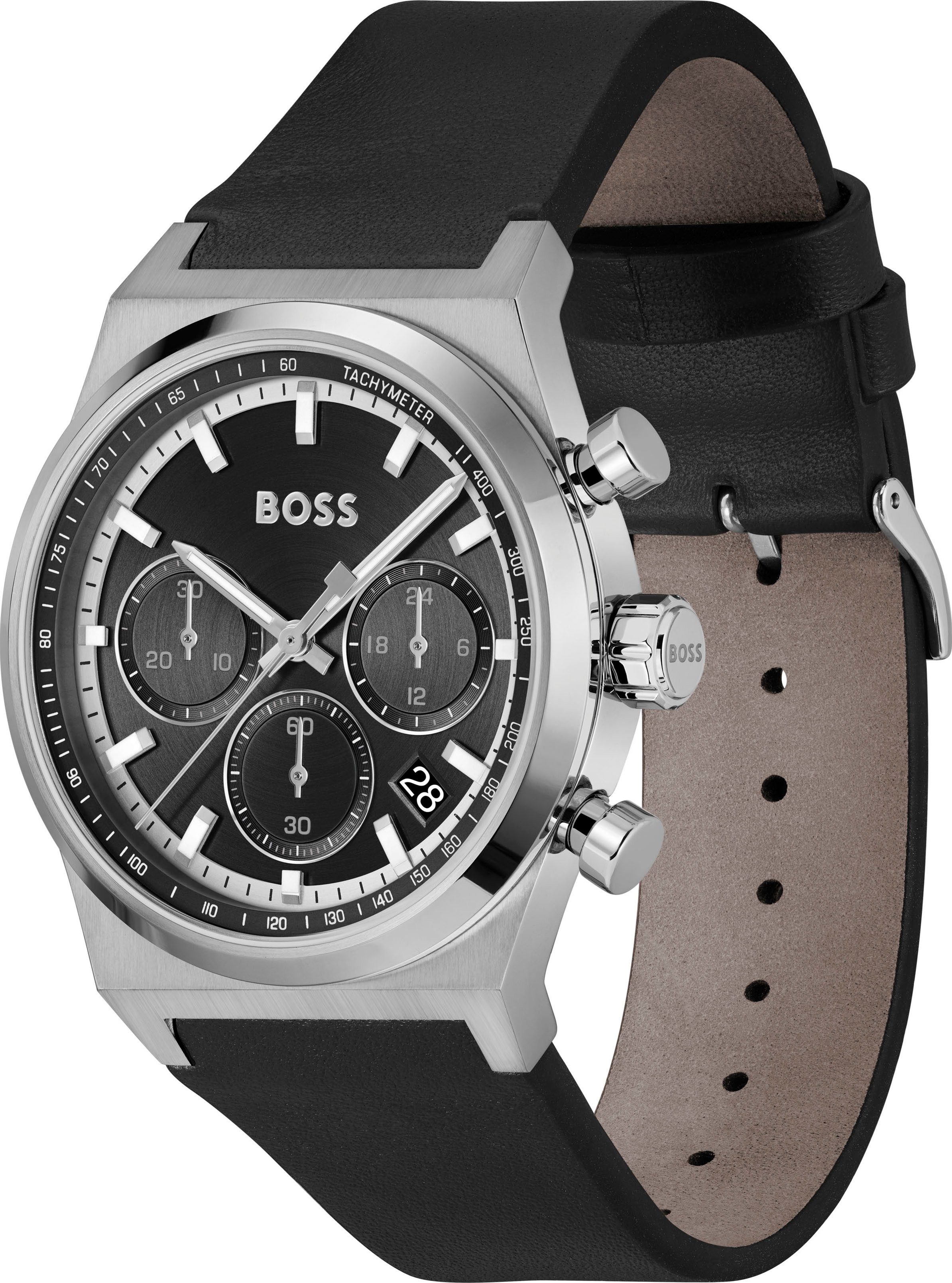 Boss Chronograaf CANDOR CHRONO Quartzhorloge, horloge, herrenuur, roestvrijstalen band, analoog, dag