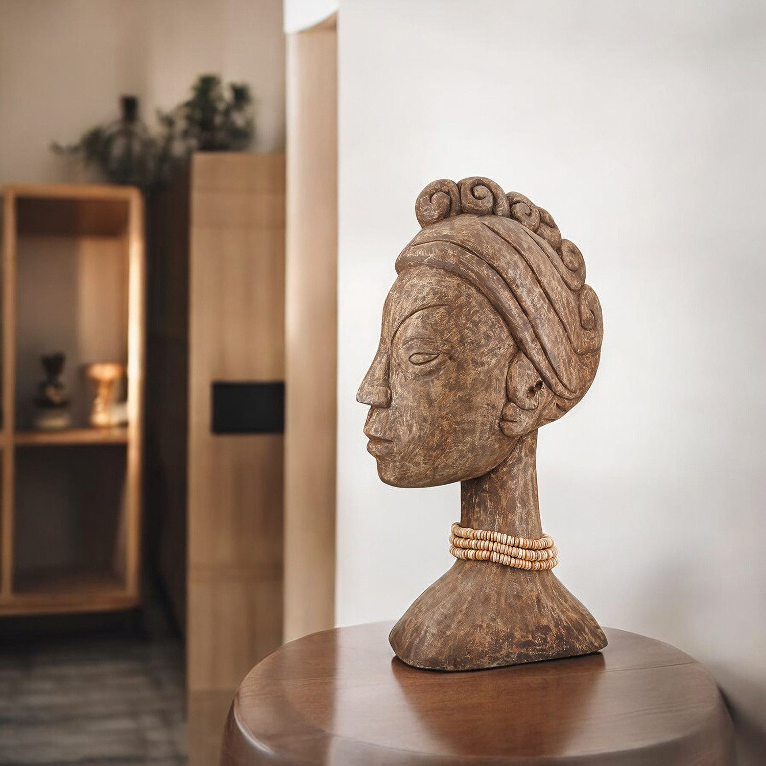 Casablanca by Gilde Africafiguur Beeld Vrouw Afrikaanse Dame (1 stuk) beelden & sculpturen bruin