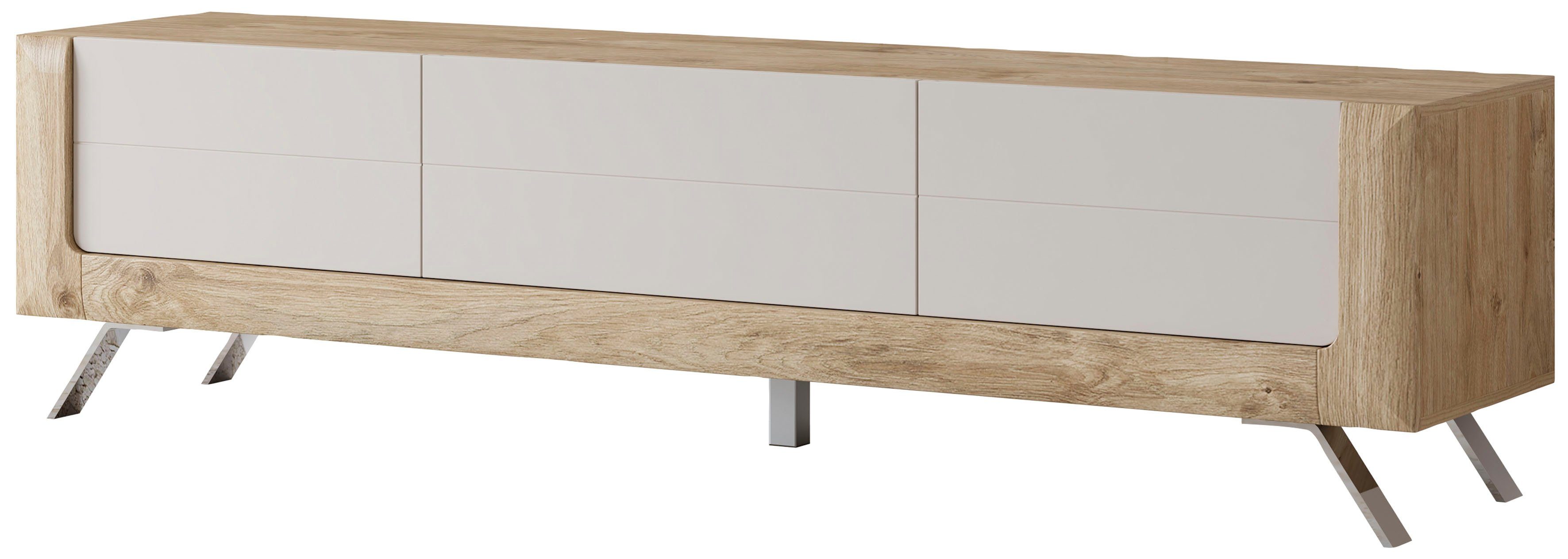 Leonique Tv-meubel Kasai Breedte 199 cm, met 1 lade en 2 deuren