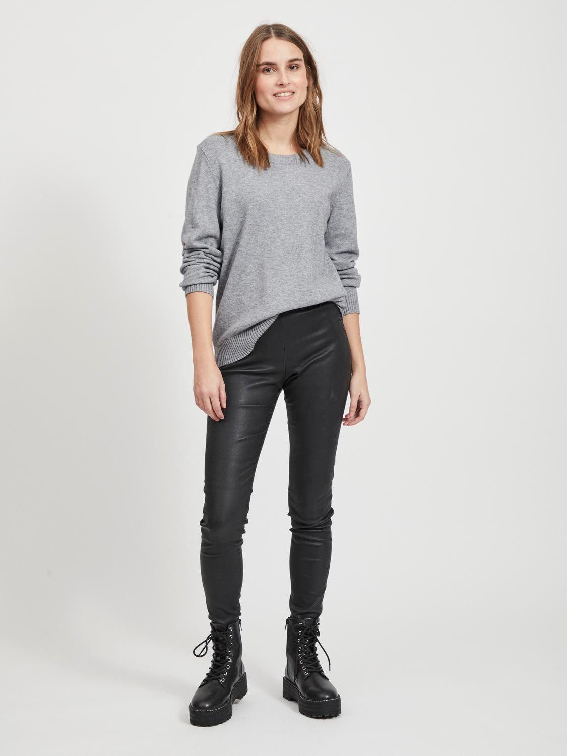 Vila Trui met ronde hals VIRIL O-NECK L/S KNIT TOP - NOOS