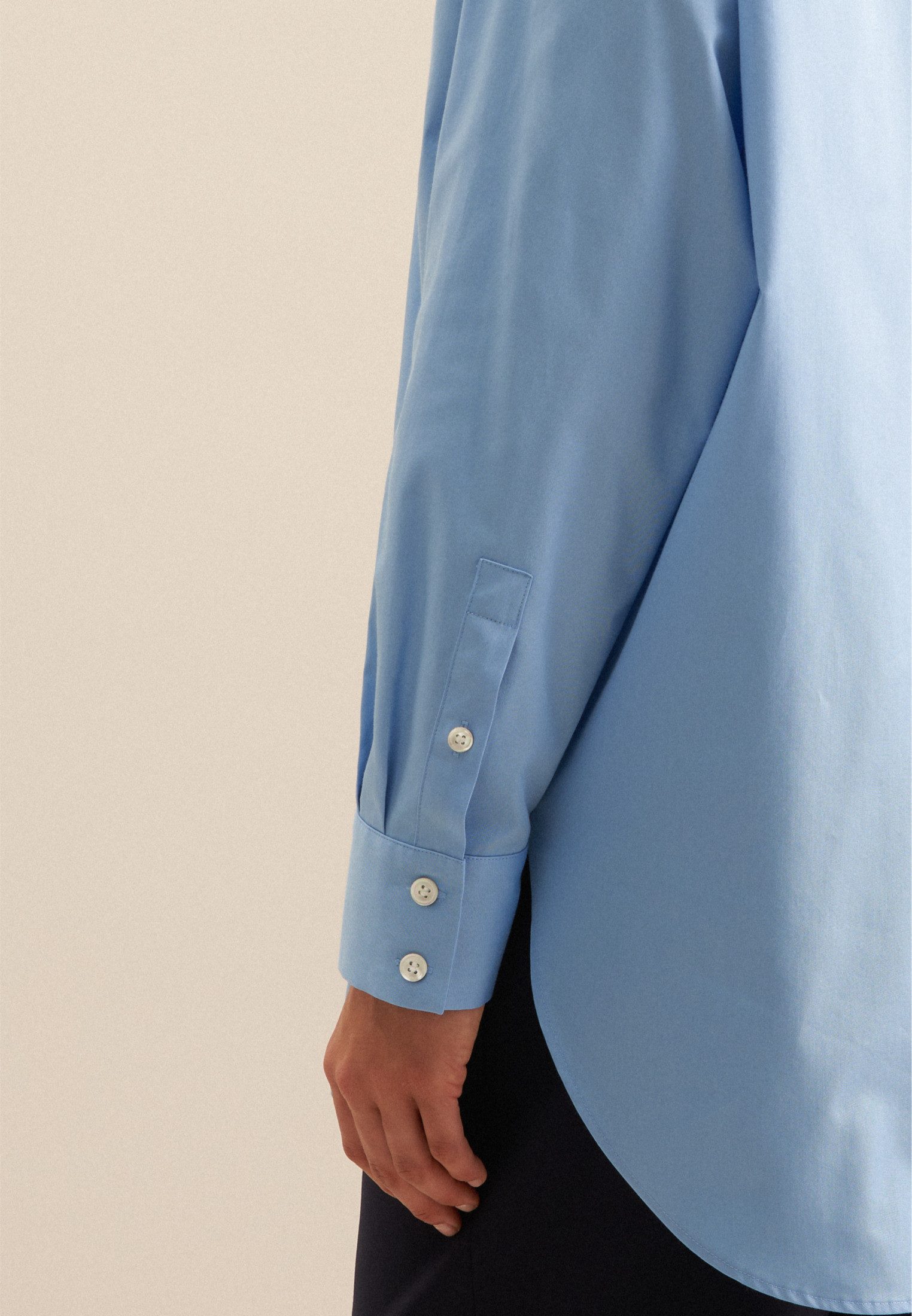 seidensticker Lange blouse Zwarte roos Lange mouwen kraag uni