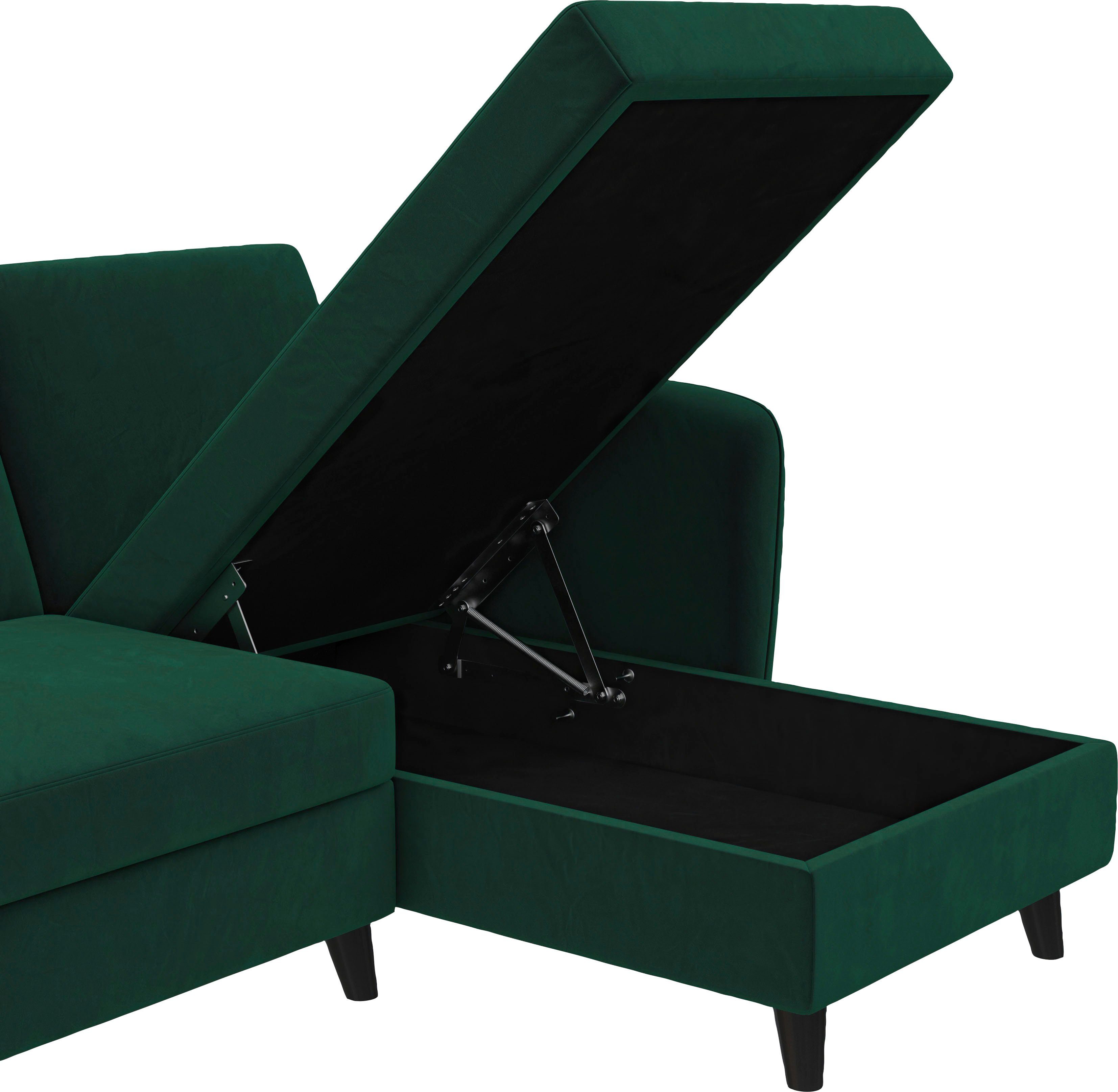 Dorel Home Hoekbank Perry, L-vorm Rugleuning, verschillende kleurvarianten, zithoogte 43 cm, breedte 219 cm