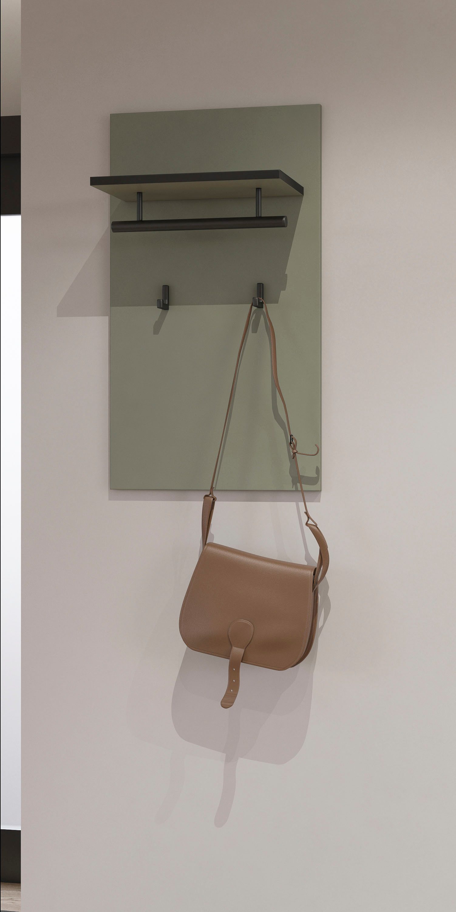 INOSIGN Kapstokpaneel Cross,Breedte 40 cm moderne wandplank met haken en kledingstang