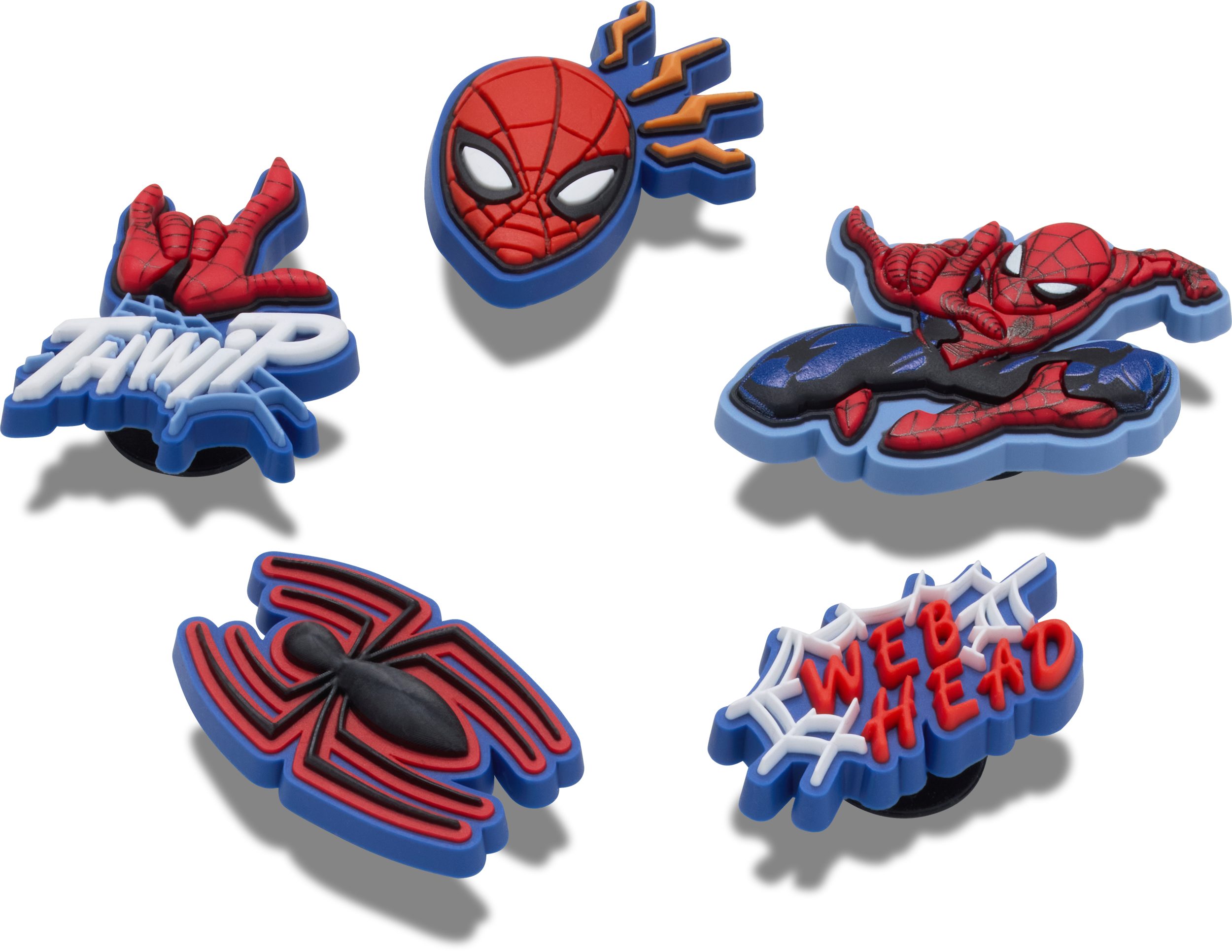 Crocs Schoenbutton Jibbitz™ Spiderman Charms, speld met Spiderman motieven (set, 5-delig, Geen speelgoed. Niet geschikt voor kinderen jonger dan 3 jaar)