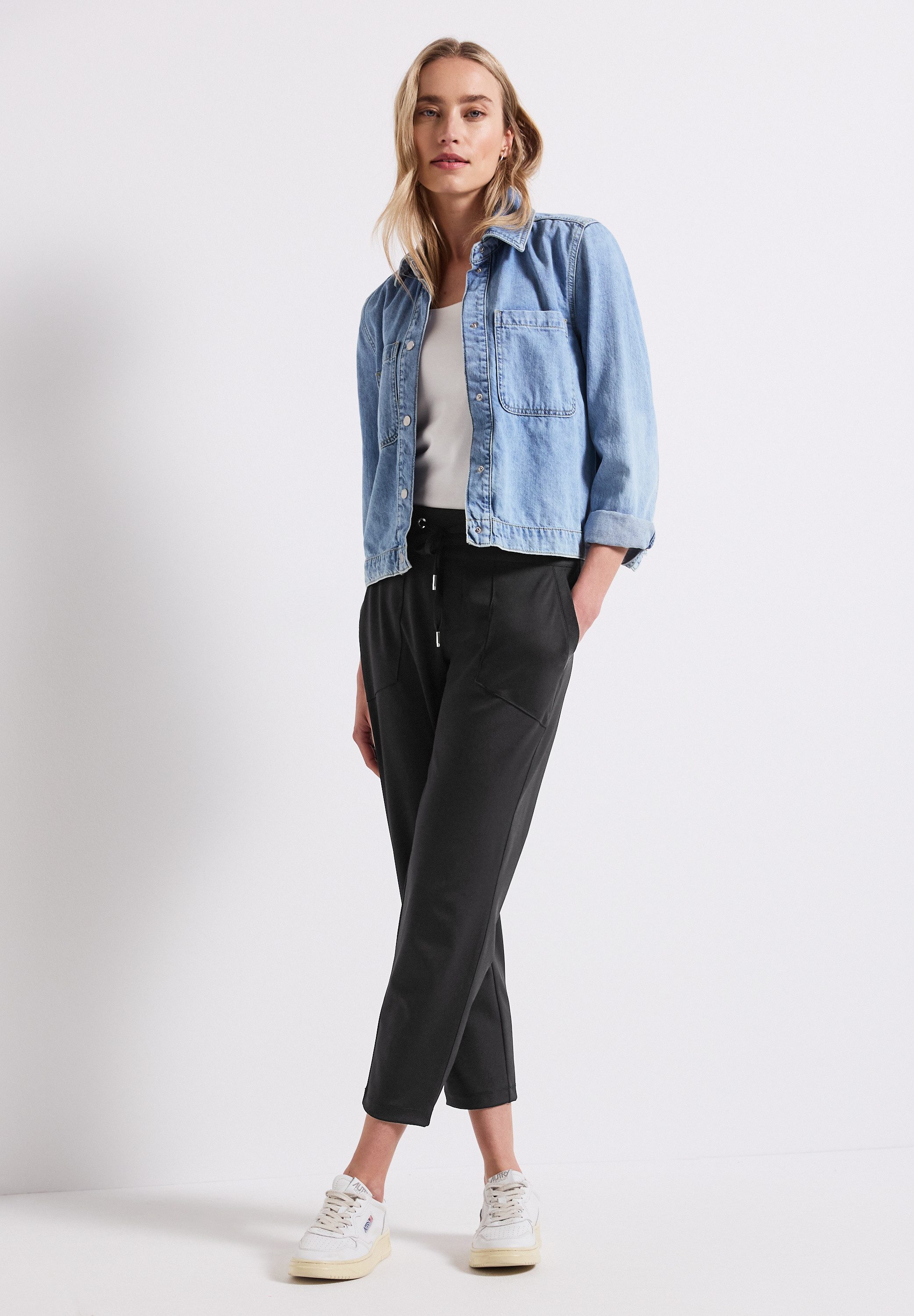 STREET ONE Stoffen broek Style Bonny met rijgkoord in de band
