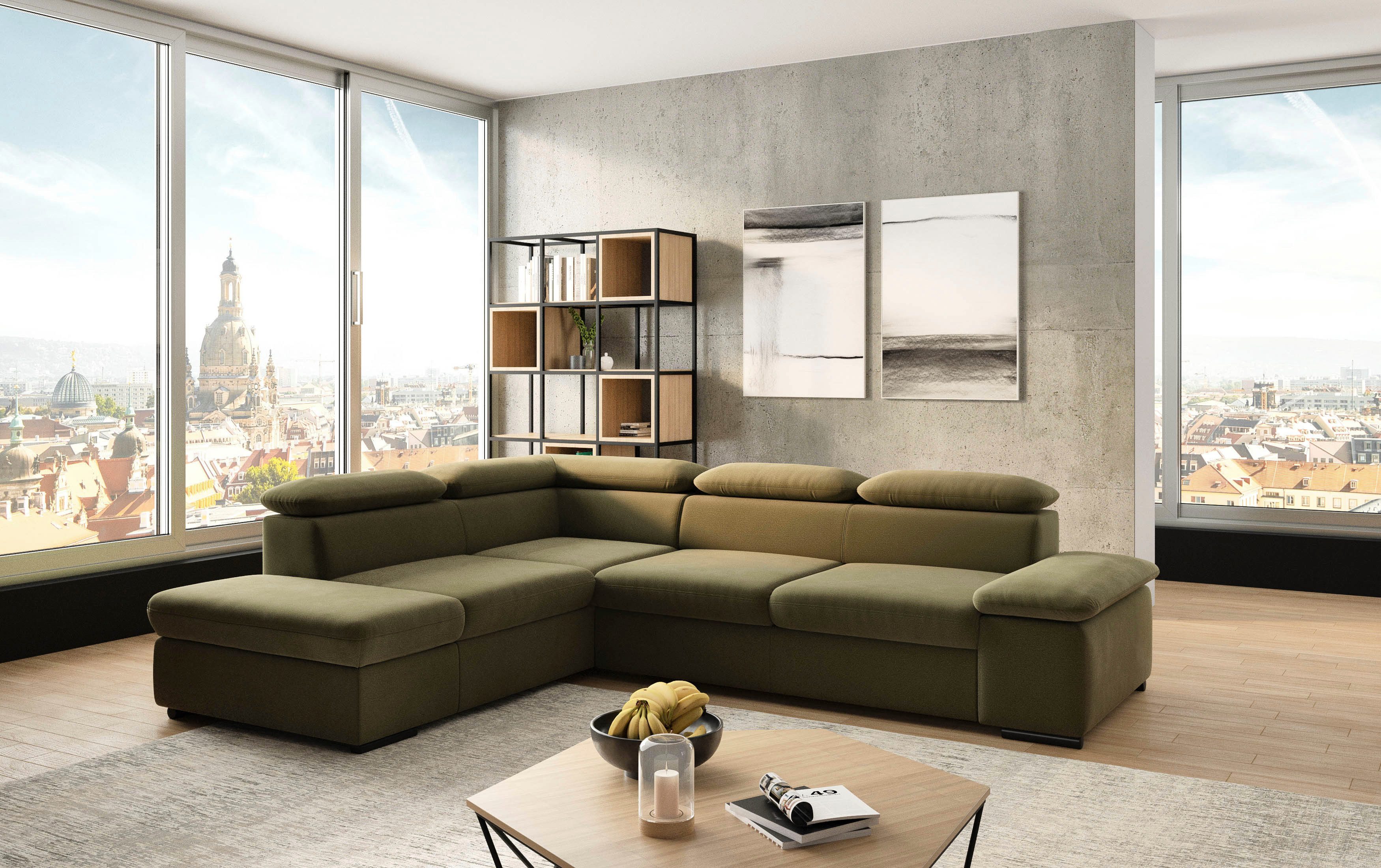sit&more Hoekbank Alcudia L-vorm met armverstelling, optionele hoofdeindverstelling en bedfunctie