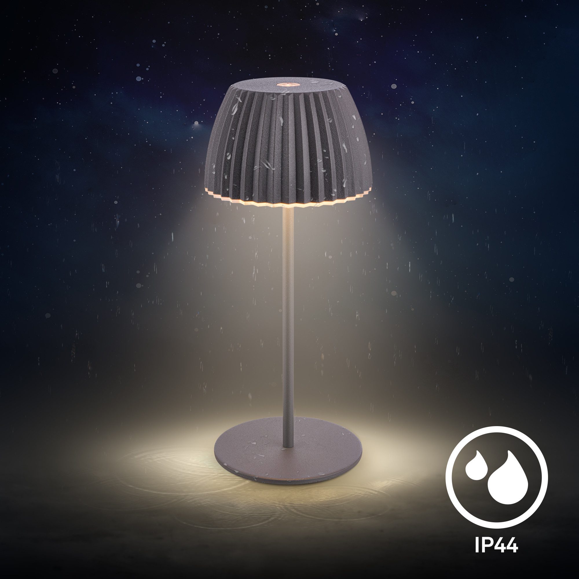 Briloner Leuchten Led-tafellamp Accu LED tafellamp, mini, antraciet