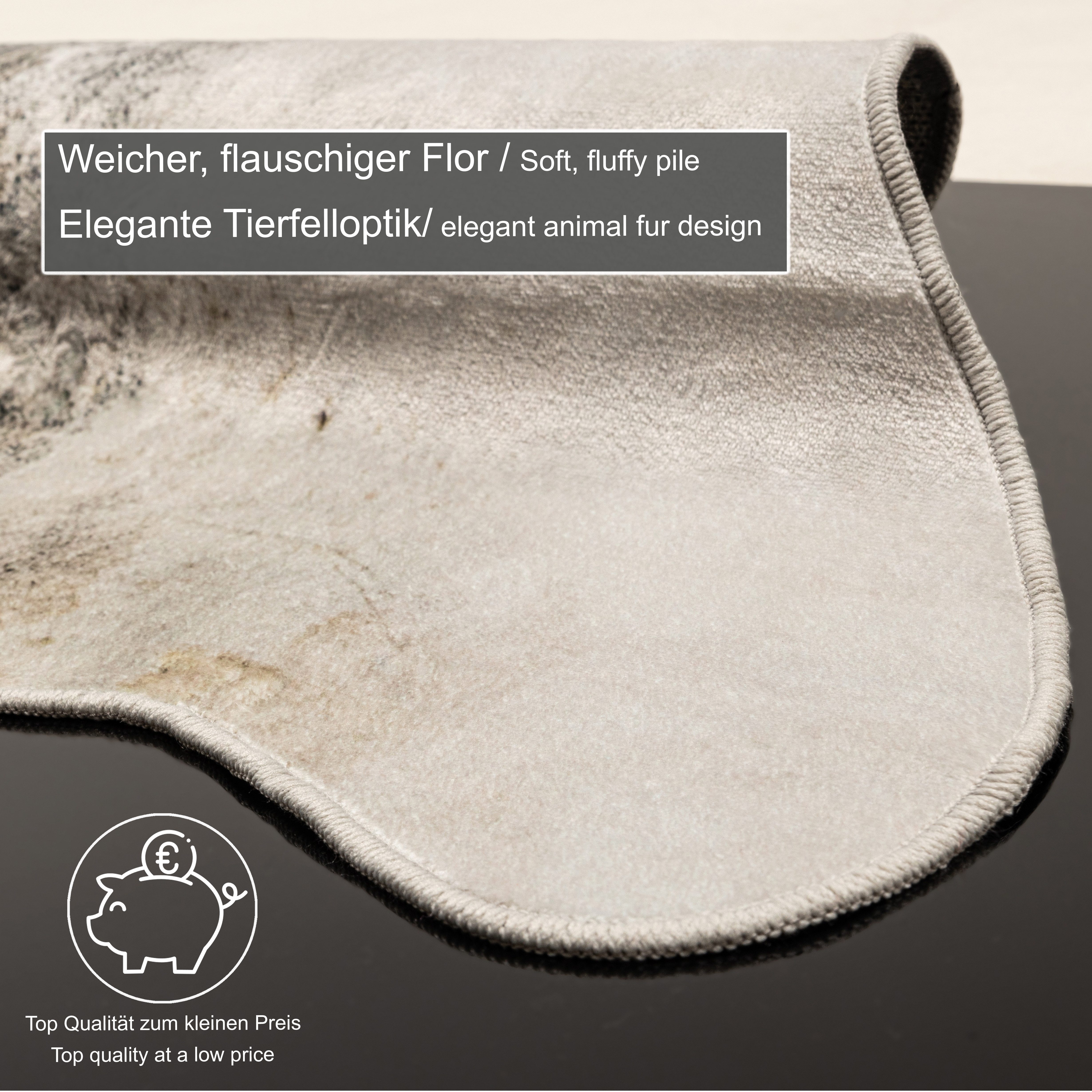 Gino Falcone Vachtvloerkleed Emilia Kunstbont, bedrukt, koeienhuid-look, ideaal voor de woonkamer & slaapkamer