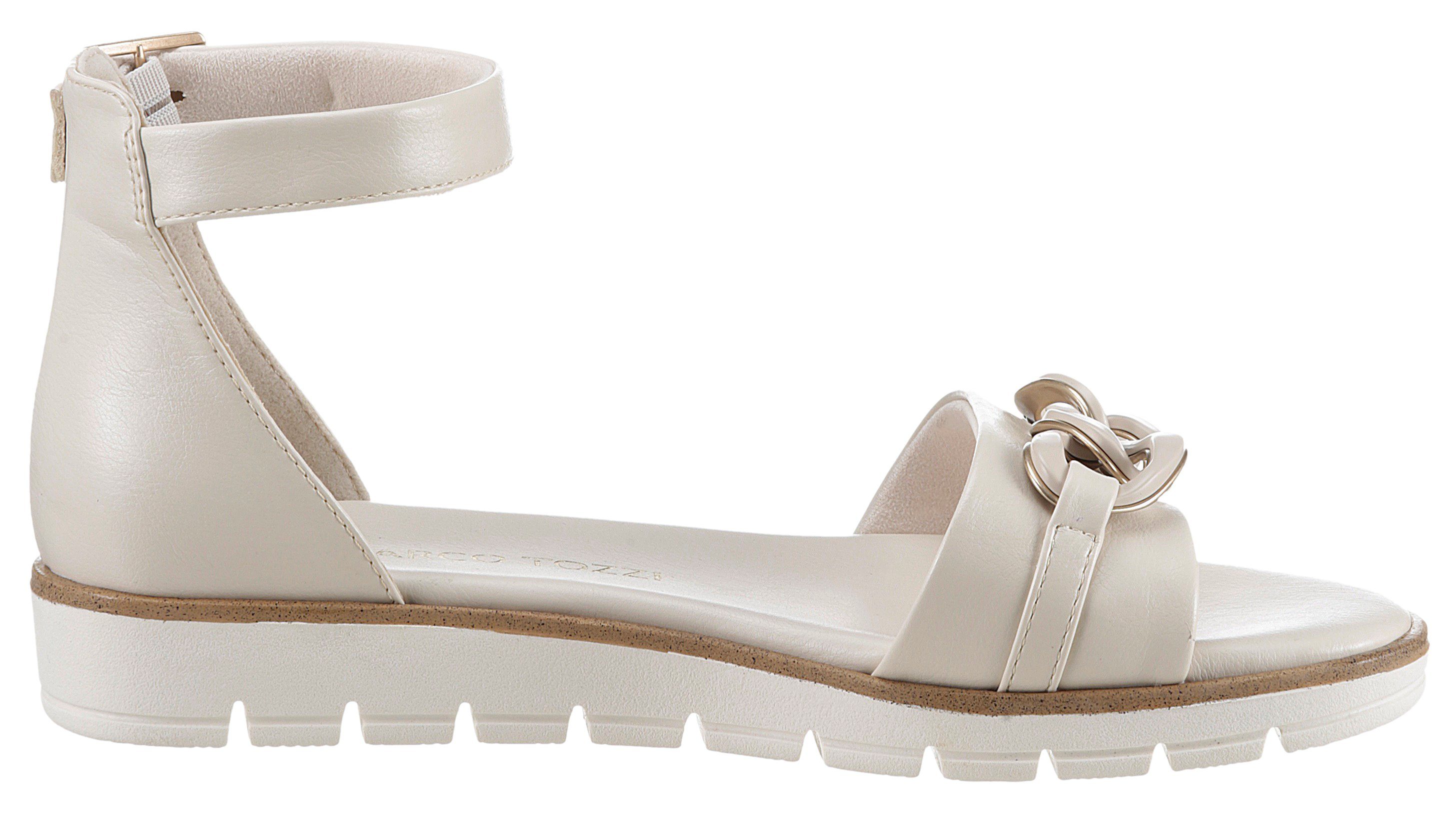Marco Tozzi Sandalen , sleehak, zomerschoen, sandaal, met sierketting in ton-sur-ton