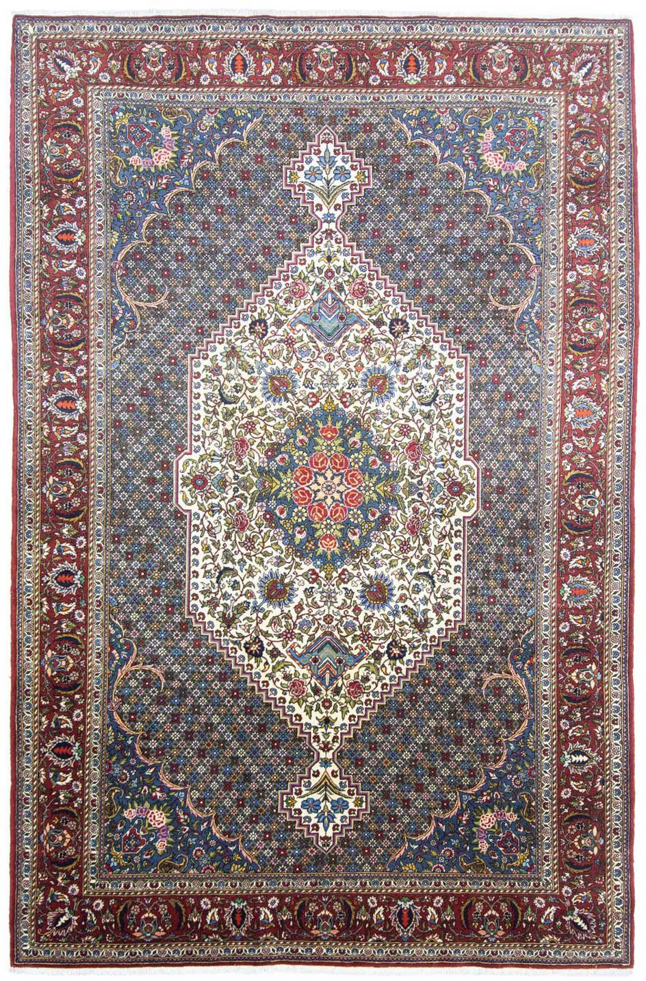 morgenland Wollen kleed Bachtiar medaillon beige 320 x 214 cm Uniek exemplaar met certificaat