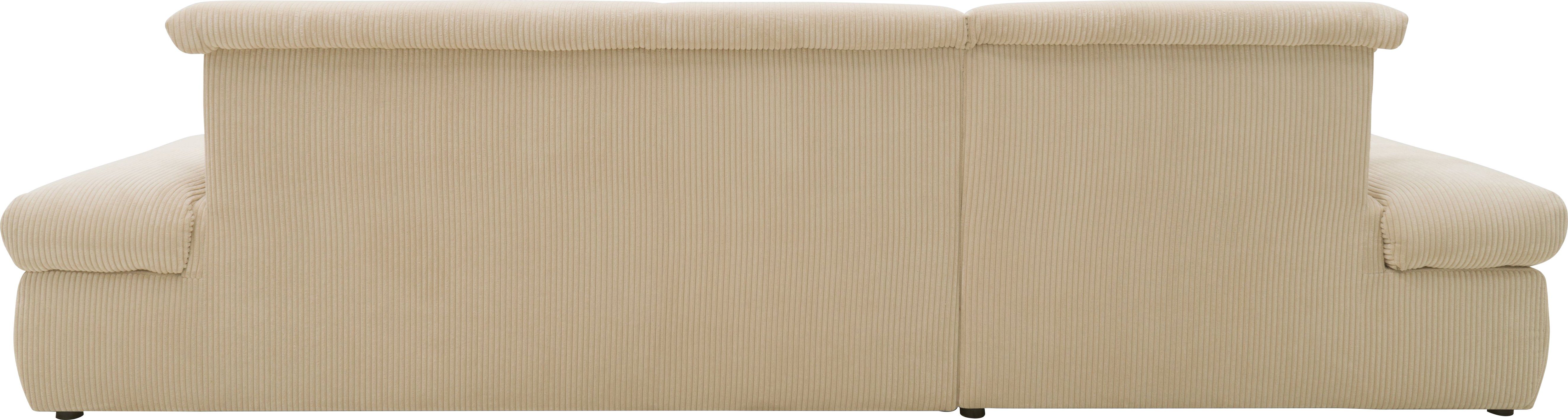 DOMO collection Hoekbank Moric bxdxh 300x172x80 cm, ook in cord, L-model XXL-formaat, optioneel ook met slaapbank functie en verstelling armleuning,