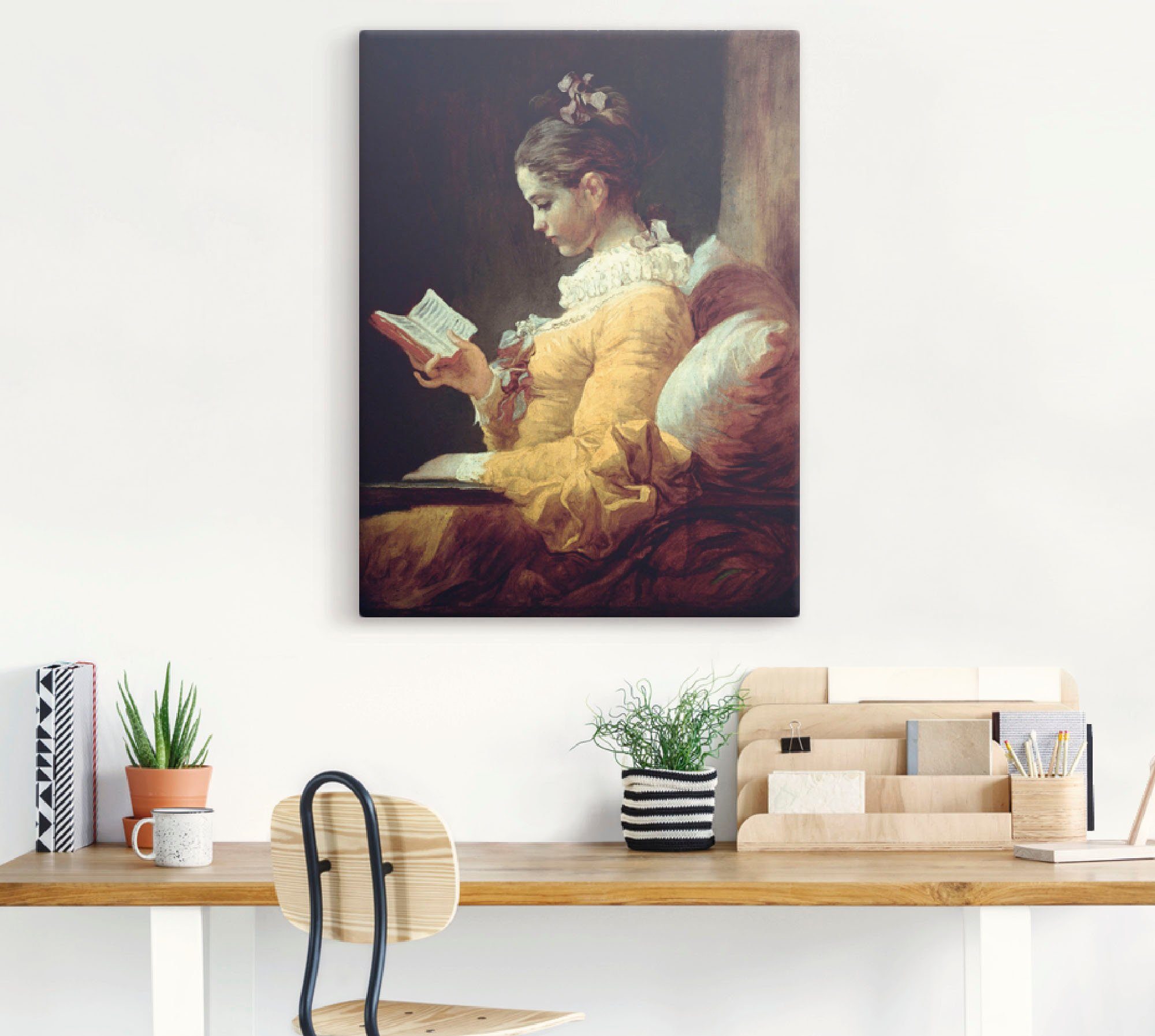Artland Artprint Lezend meisje. Omstreeks 1776 als artprint op linnen, poster in verschillende formaten maten
