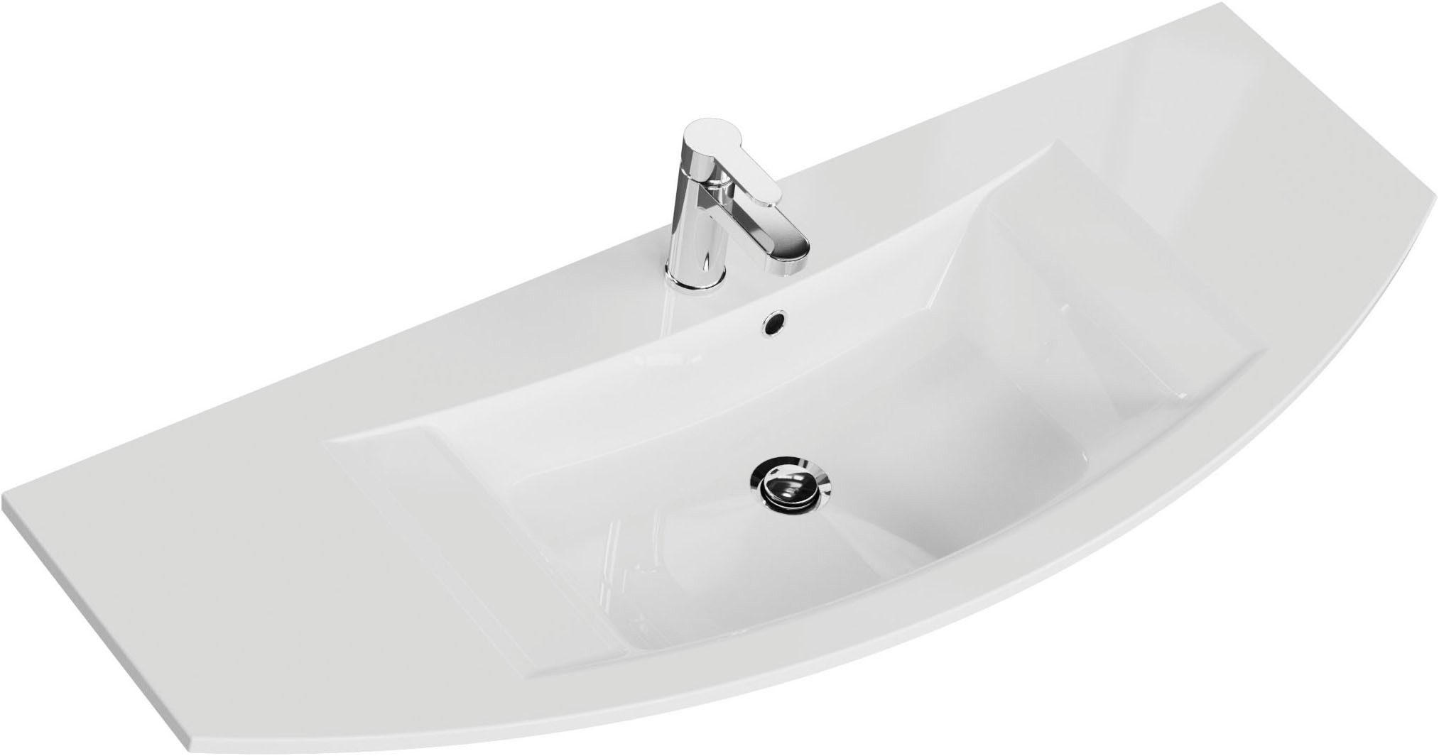 Saphir Wastafelonderkast Serie 7045 mineraalmarmeren wastafel en onderkast, 131 cm breed