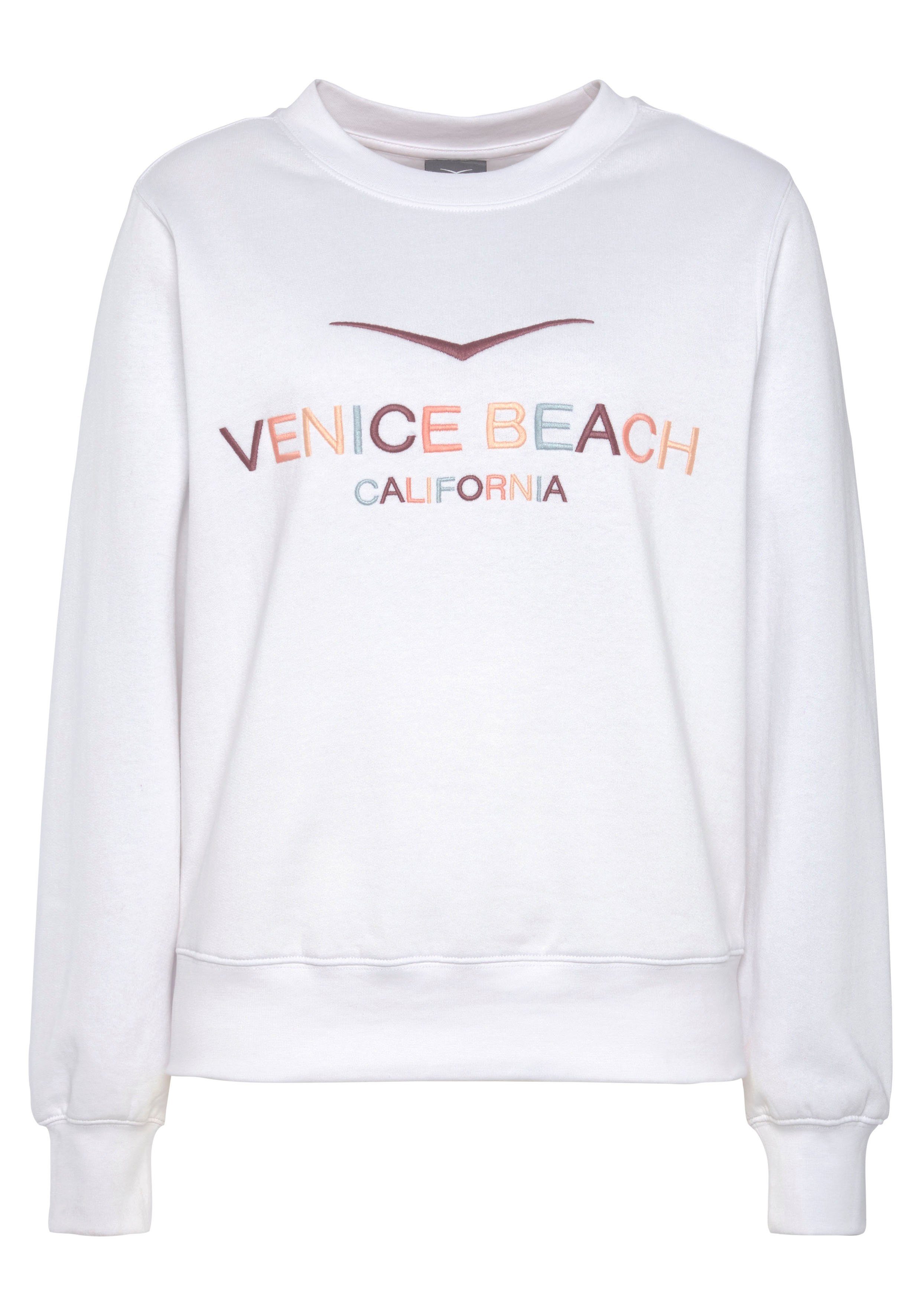 Venice Beach Sweatshirt met grote logo-borduurwerk sportief-casual