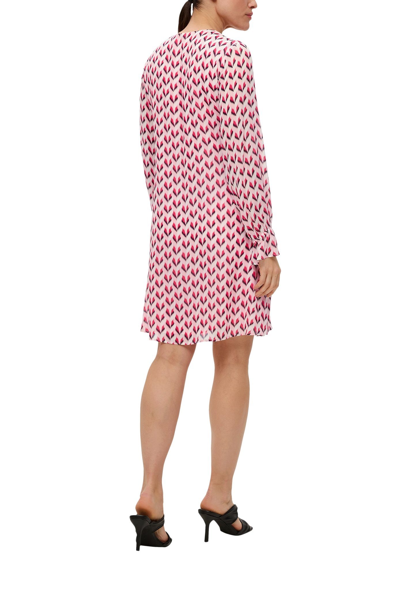 s.Oliver BLACK LABEL Tuniekjurk met minimale print, gemaakt van viscose