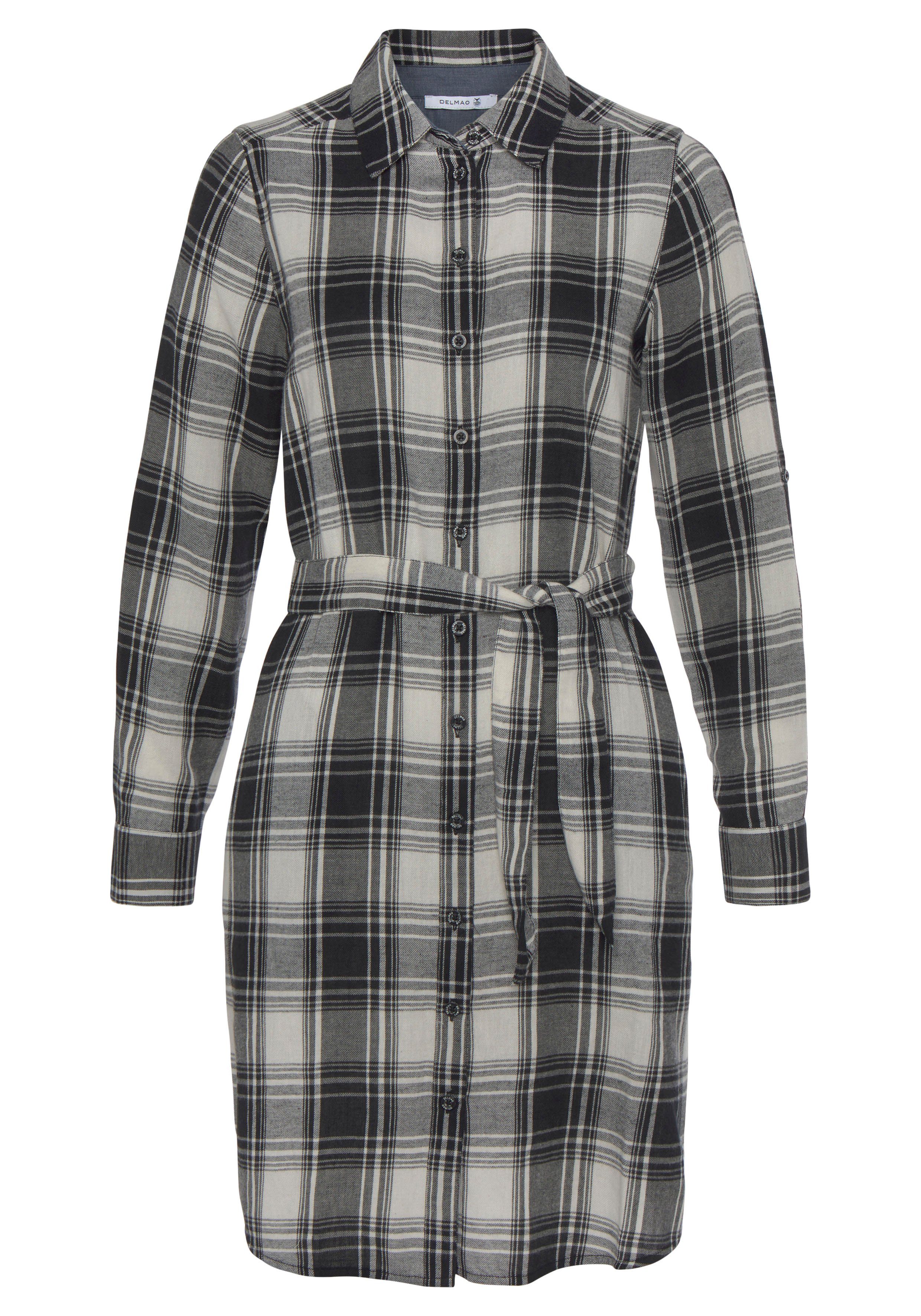 DELMAO Blousejurk in trendy ruitpatroon - nieuw merk!