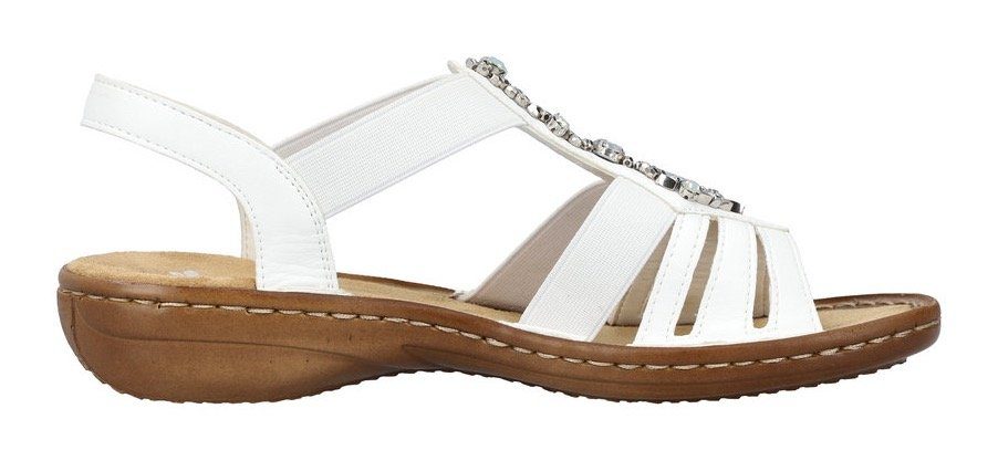 Rieker Sandalen zomerschoen, sandaal, sleehak, met decoratieve steentjes
