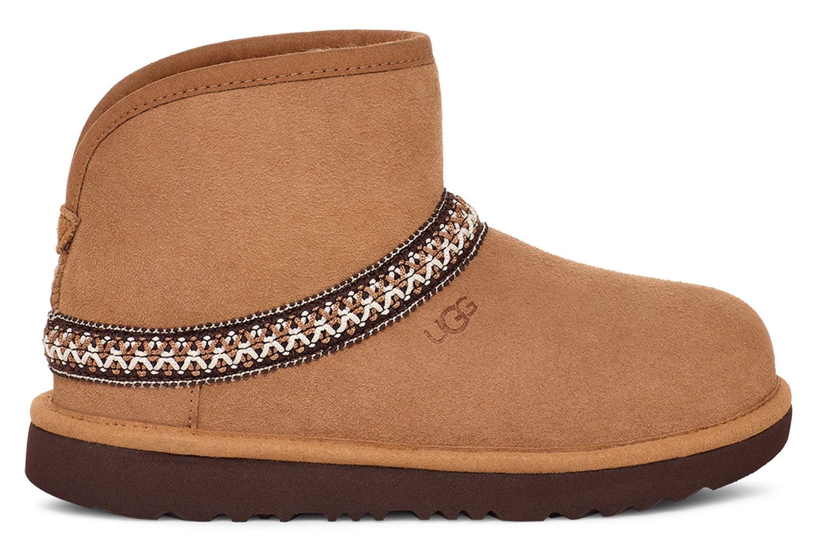 UGG Boots zonder sluiting CLASSIC MINI CRESCENT , instaplaarzen, hut schoen, winterschoen met lamsvelkraag