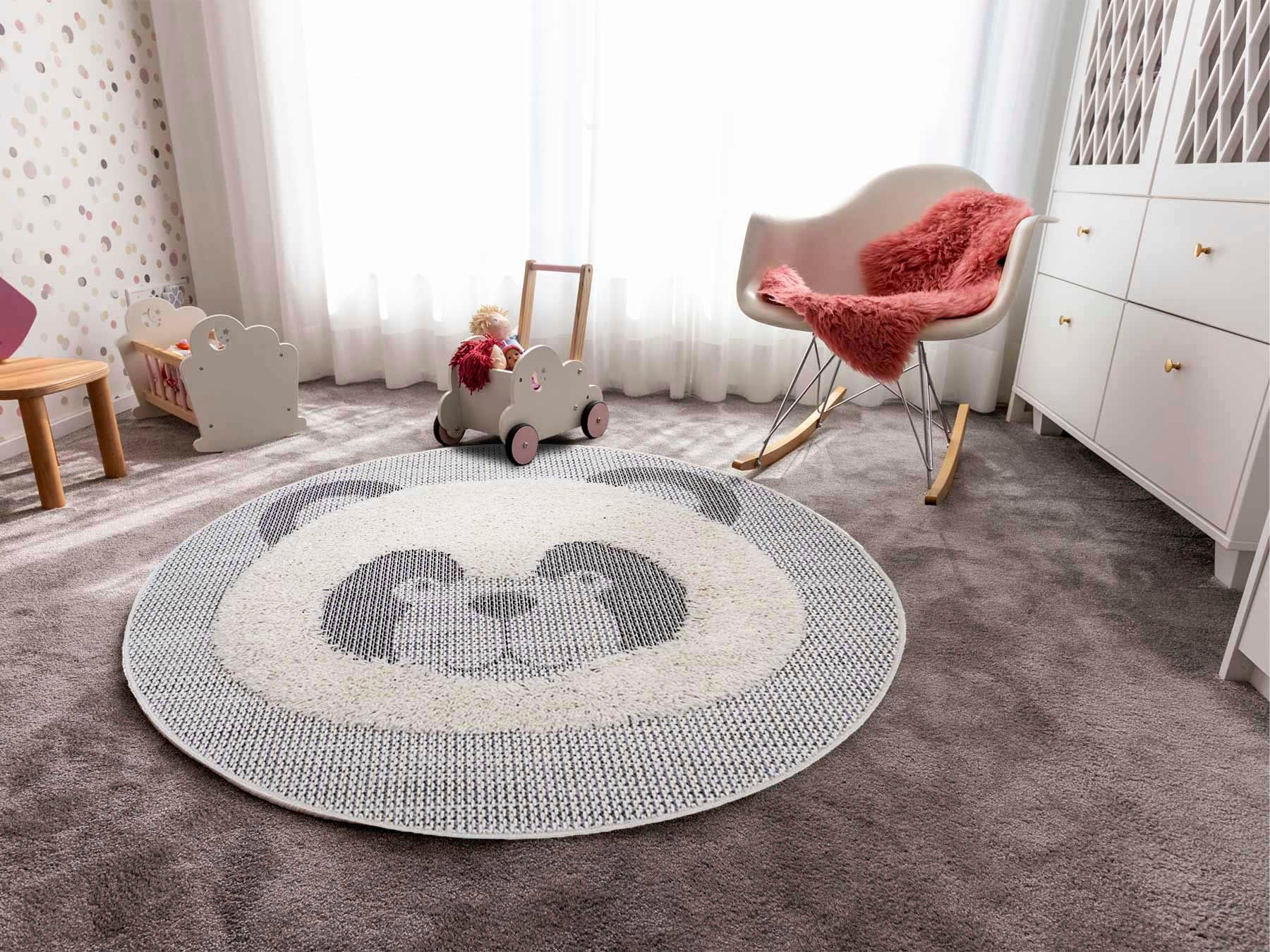 Primaflor-Ideen in Textil Kindervloerkleed NAVAJO - Panda Reliëfeffect, motief panda, kinderkamer