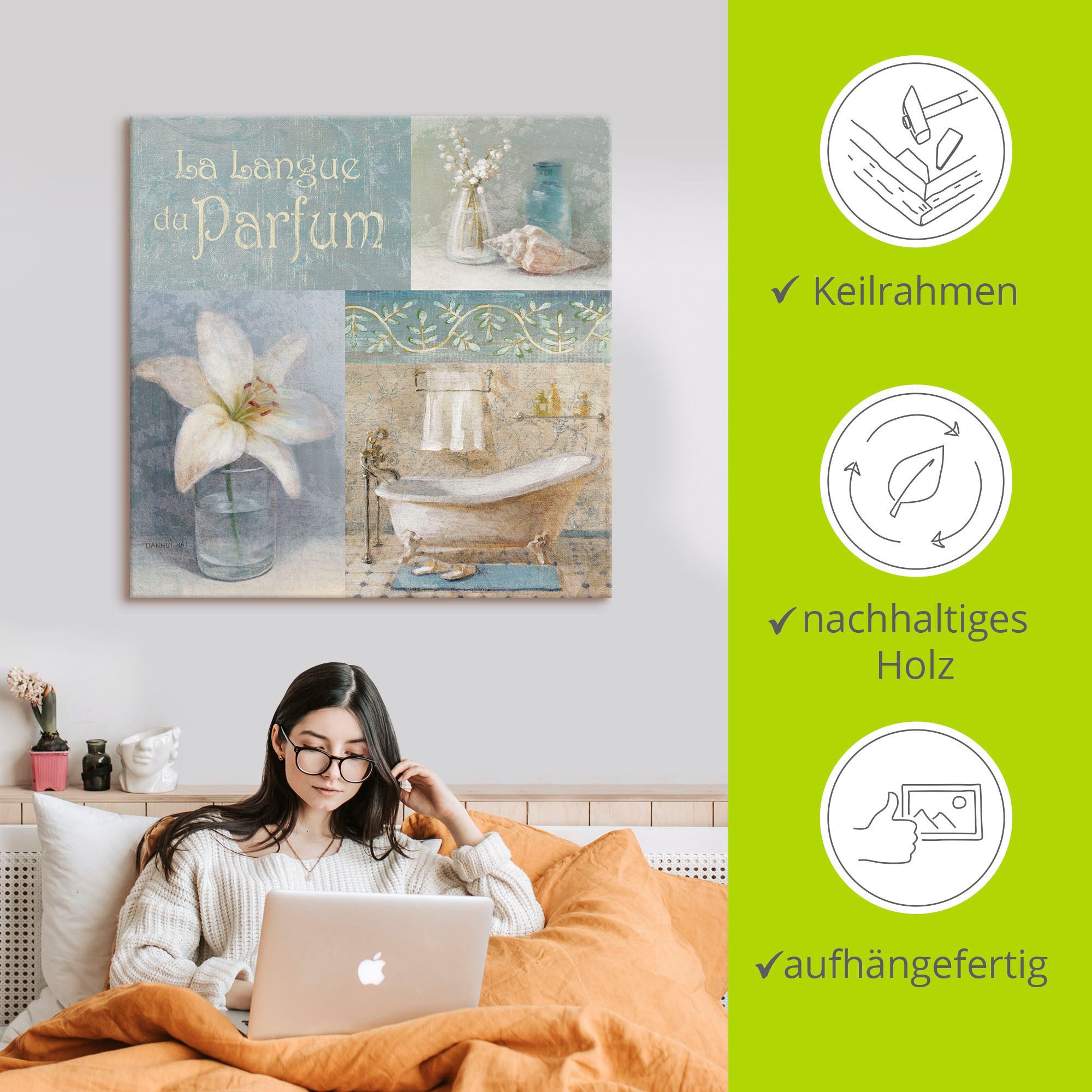 Artland Artprint op linnen Parfum I gespannen op een spieraam