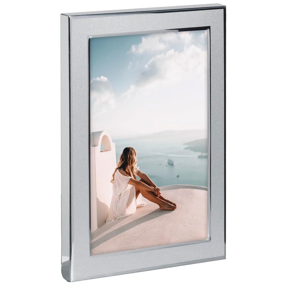 Hama Fotolijst 10 x 15 cm voor 1 foto, om op te hangen en te plaatsen, zilverkleur