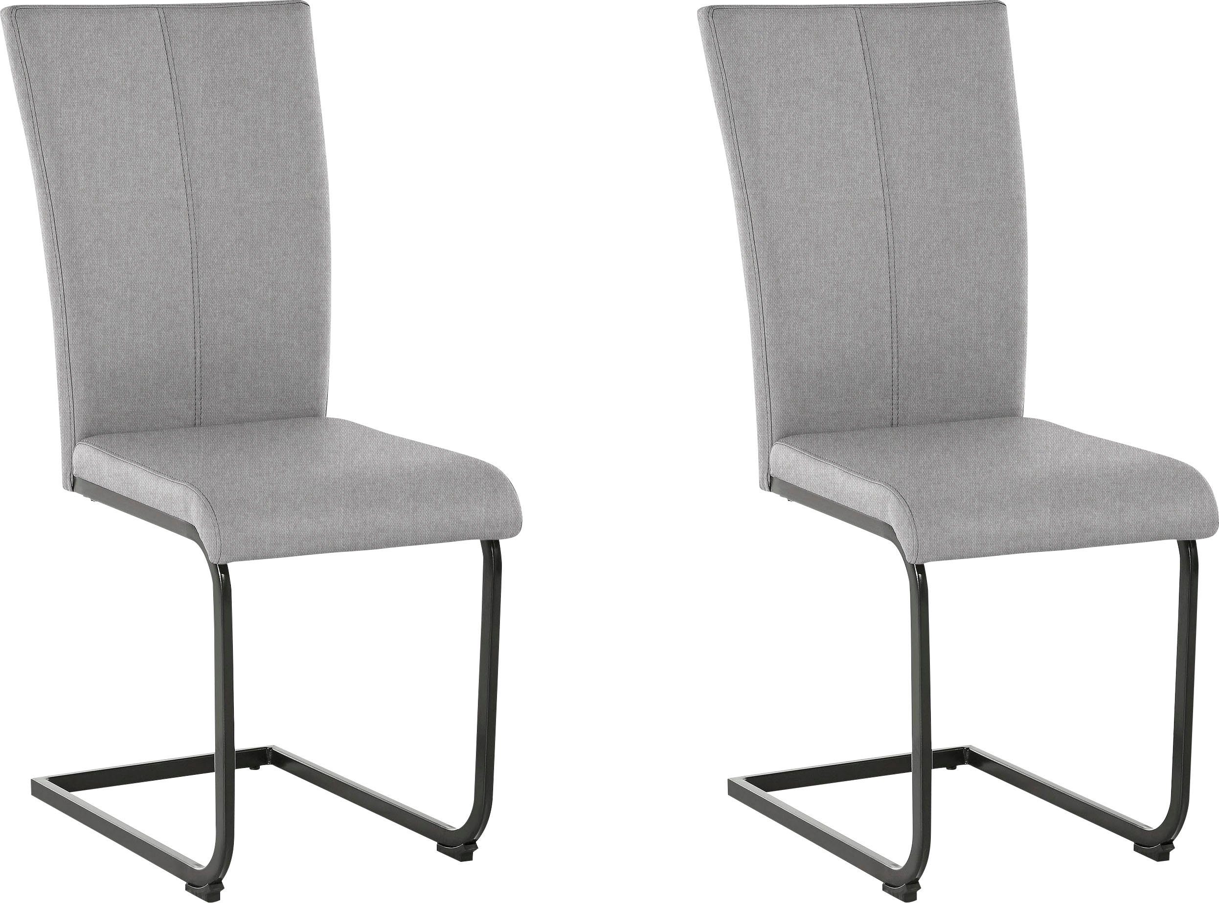 Home affaire Vrijdragende stoel Oliver Stoel belastbaar tot 120 kg (set, 2 stuks) zweefstoelen grijs
