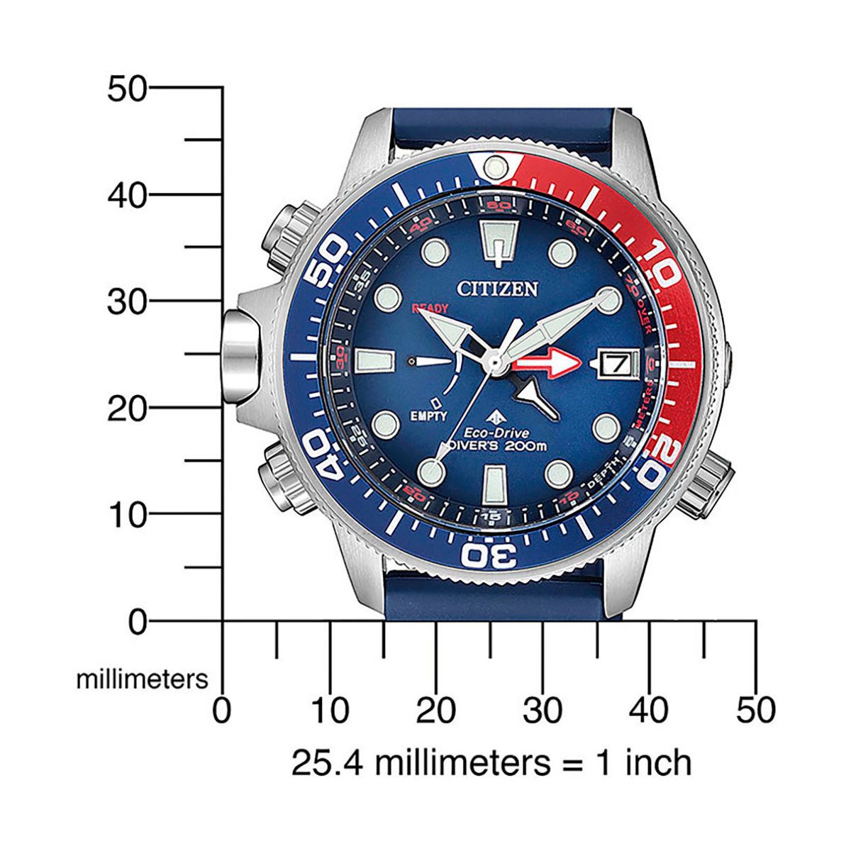 Citizen Duikhorloge Promaster Eco-Drive Aqualand 200m Polshorloge, herenhorloge, solar, tot 20 bar waterdicht, datum (set, 2-delig, Met verlengingsband)