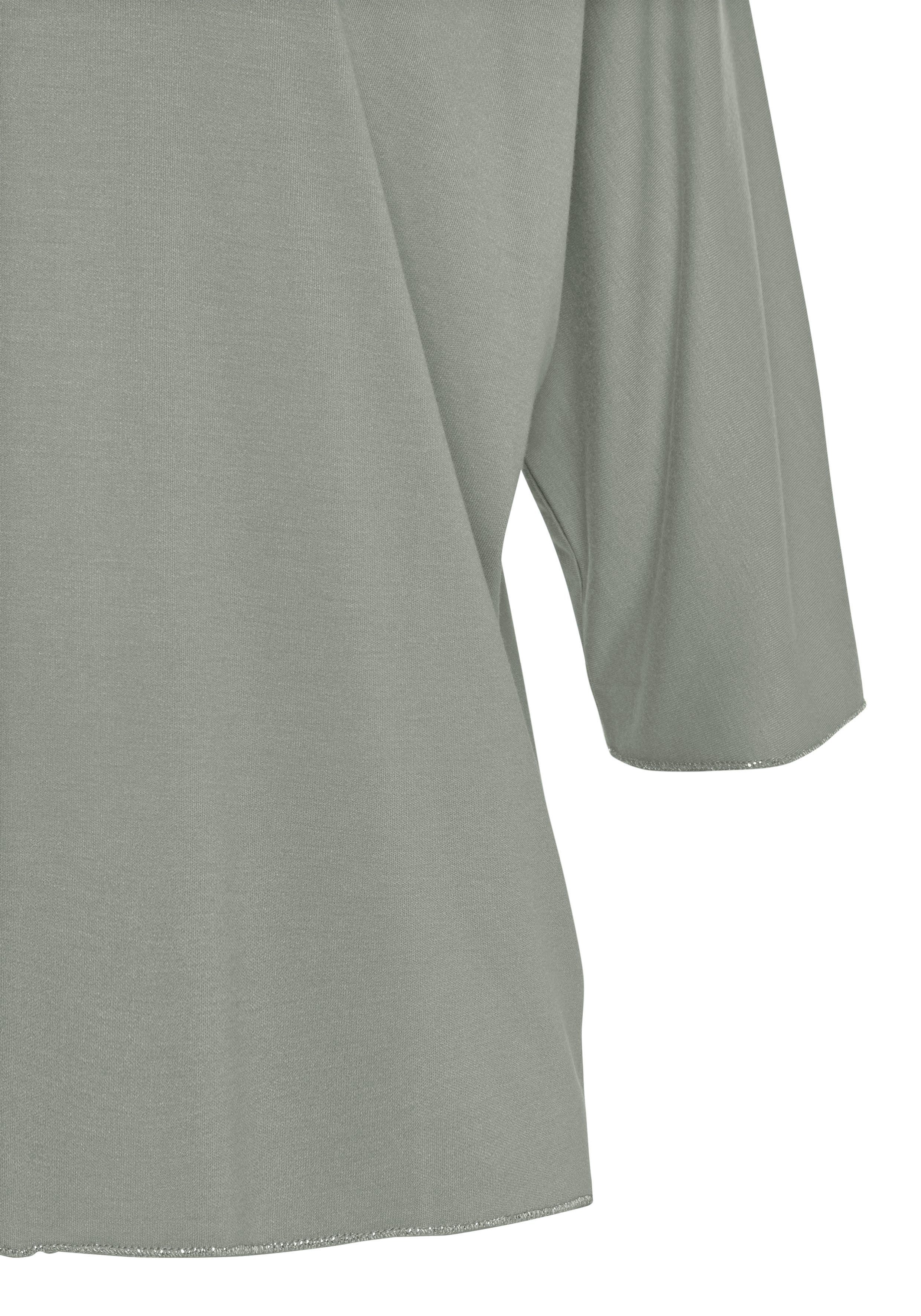 Lascana Shirt met ronde hals Met elegante glinsterafwerkingen in een gemakkelijk te onderhouden kwaliteit (1-delig)