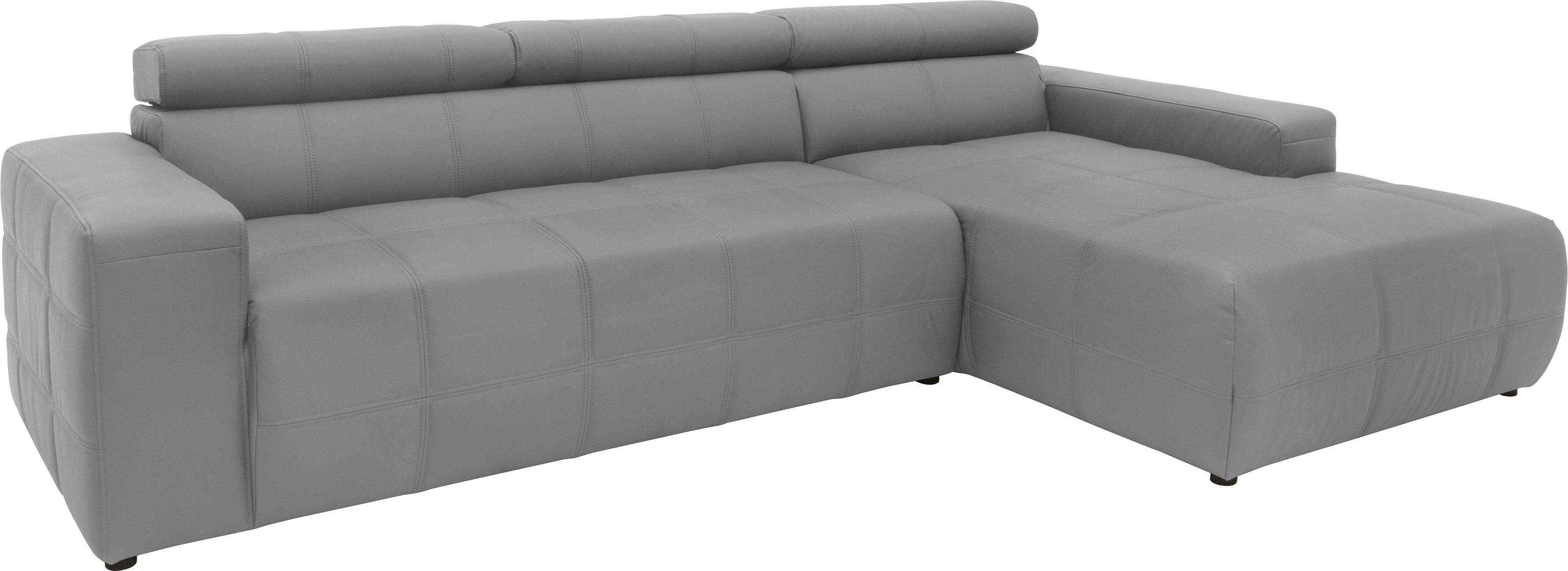 DOMO collection Hoekbank Brandon B/D/H: 289/177/80 cm, keuze met zitdiepteverstelling, L-vorm