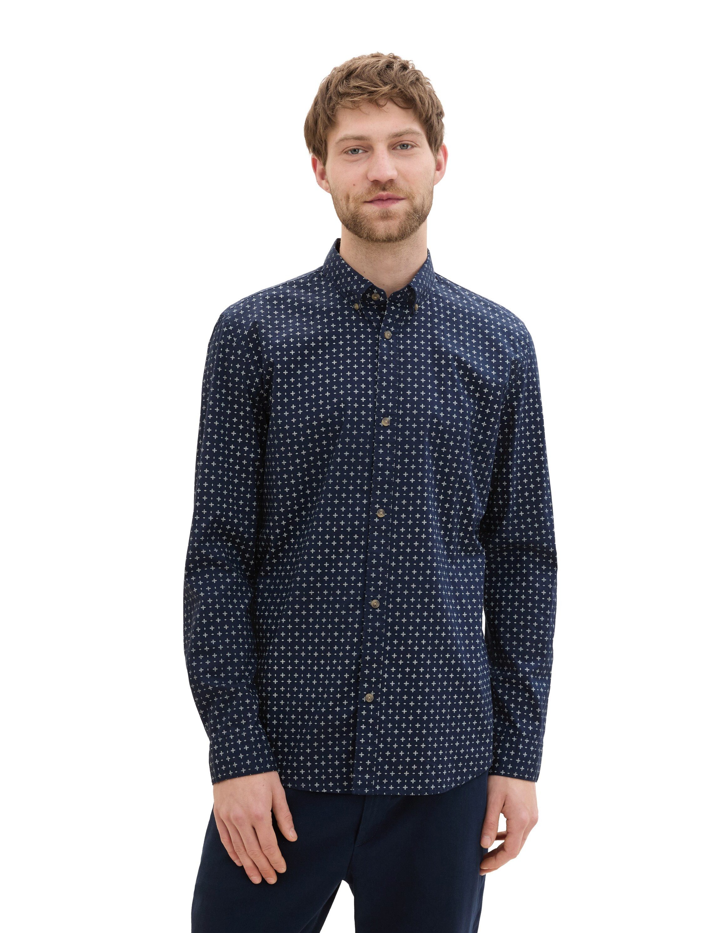 Tom Tailor Denim Overhemd met lange mouwen POPLIN met gestreept patroon