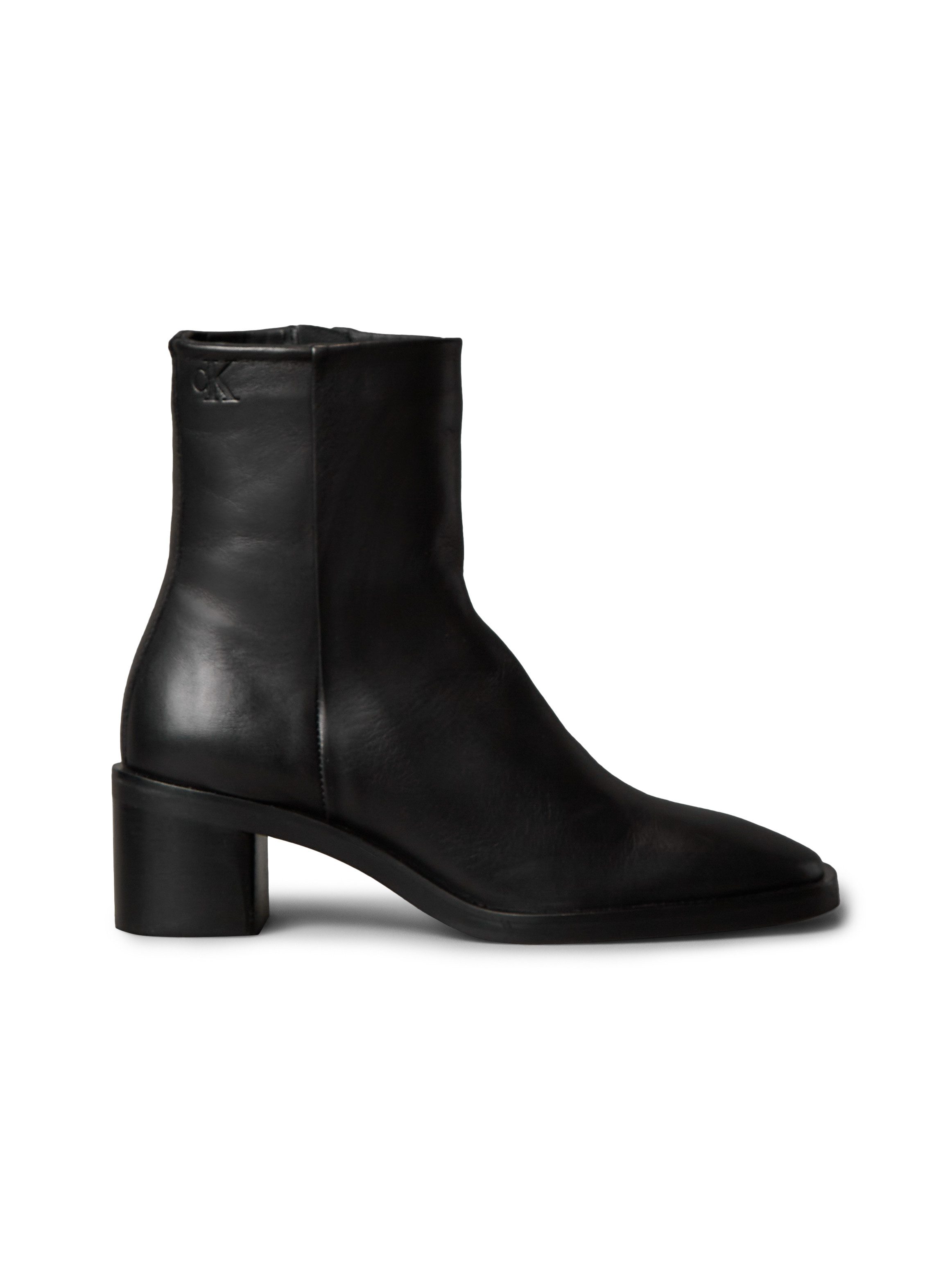 Calvin Klein Laarsjes BLOCK HEEL ZIP BOOT LTH Boots, blokhak, in modieuze vierkante vorm