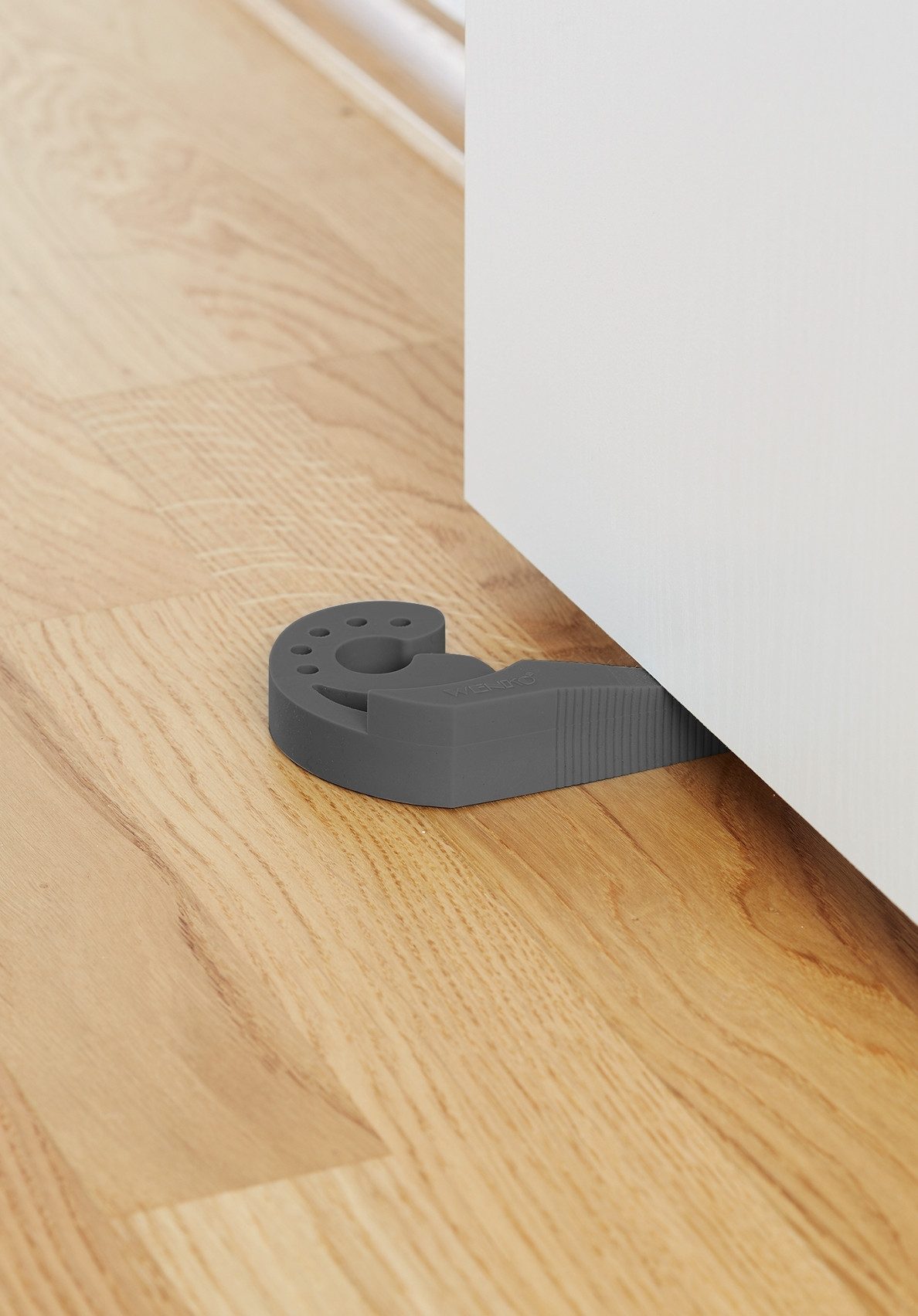 WENKO Raamstopper Model Multi-STOP® antraciet Klembeveiliging, deurstopper van kunststof (set, 4 stuks)