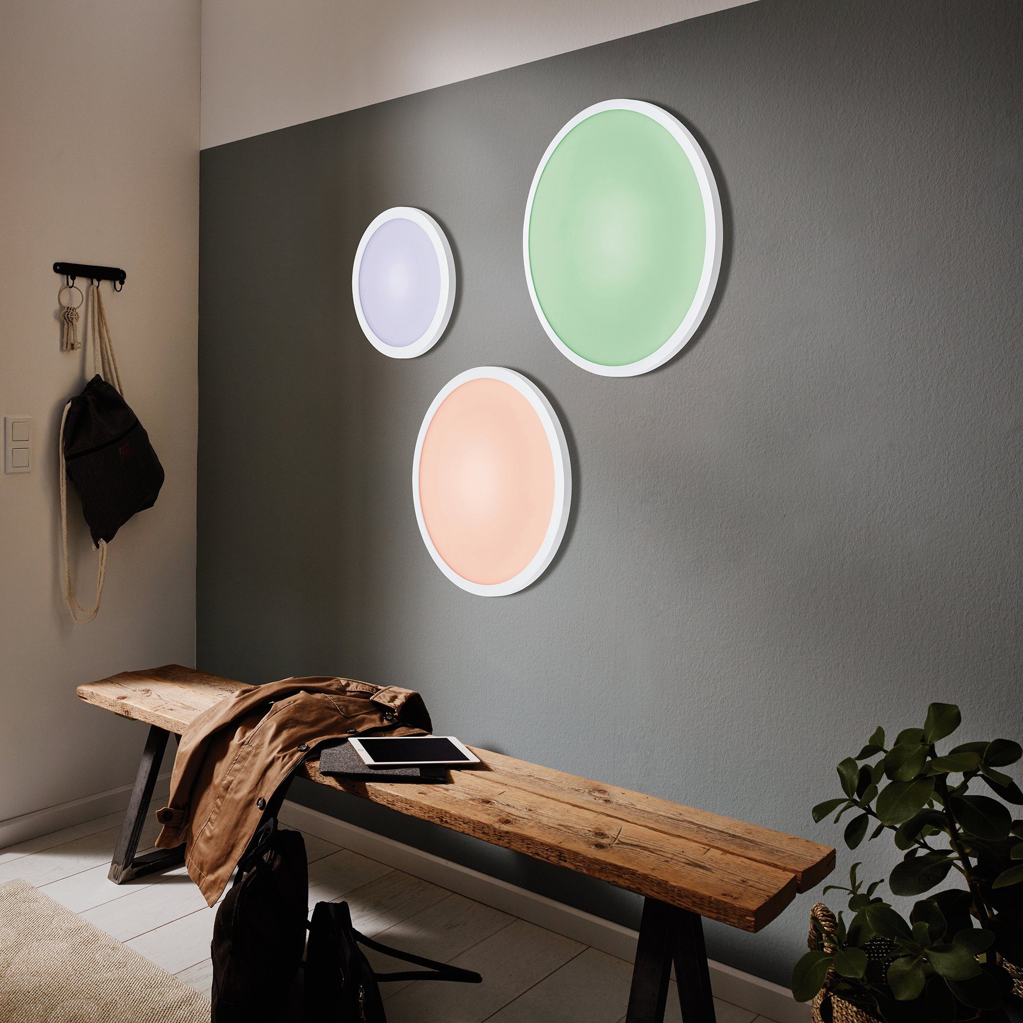 EGLO Plafondlamp SARSINA-C EGLO CONNECT, bediening via app + afstandsbediening, BLE, CCT, RGB (1 stuk)